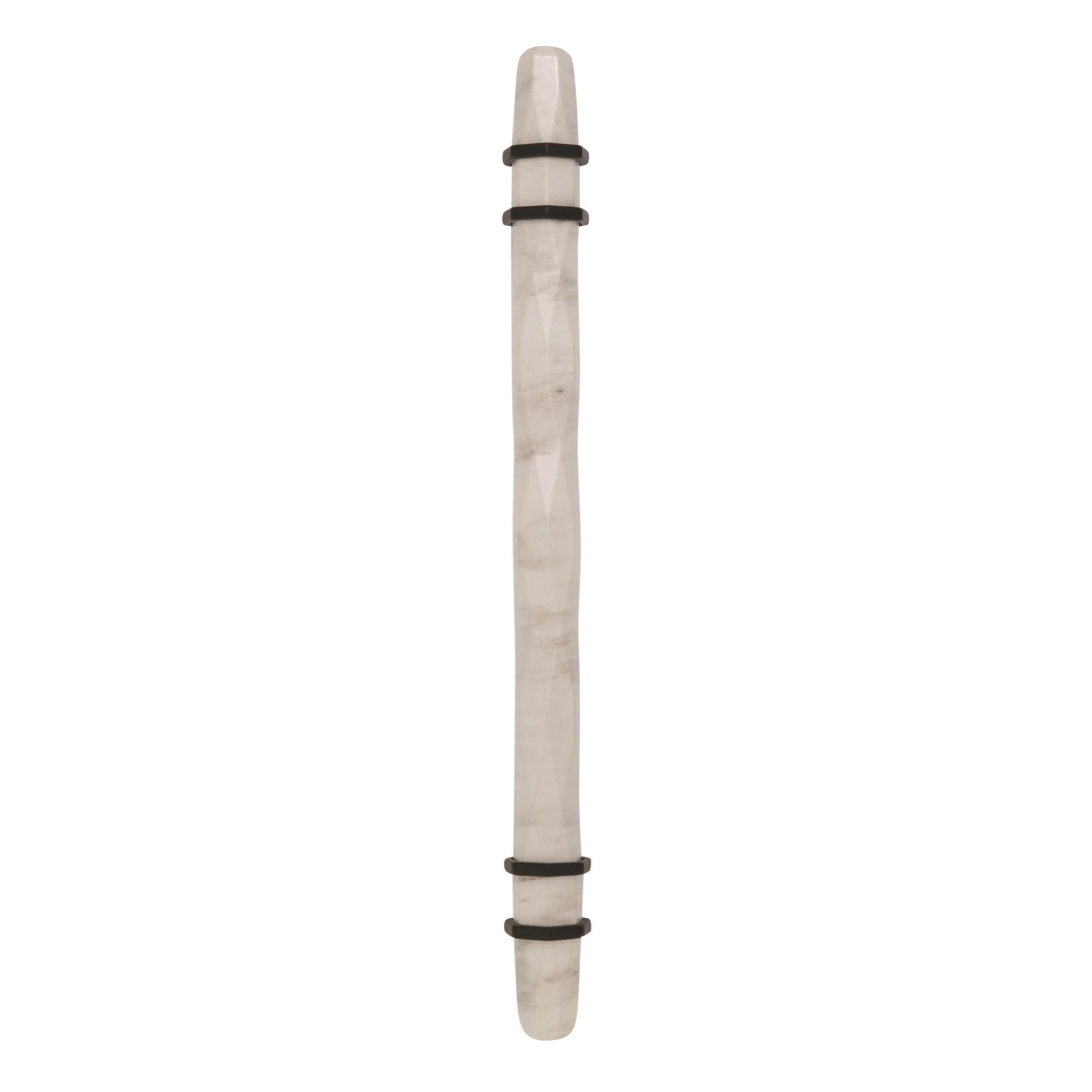 8.75" Matte Bronze and Marble White Bar Pull