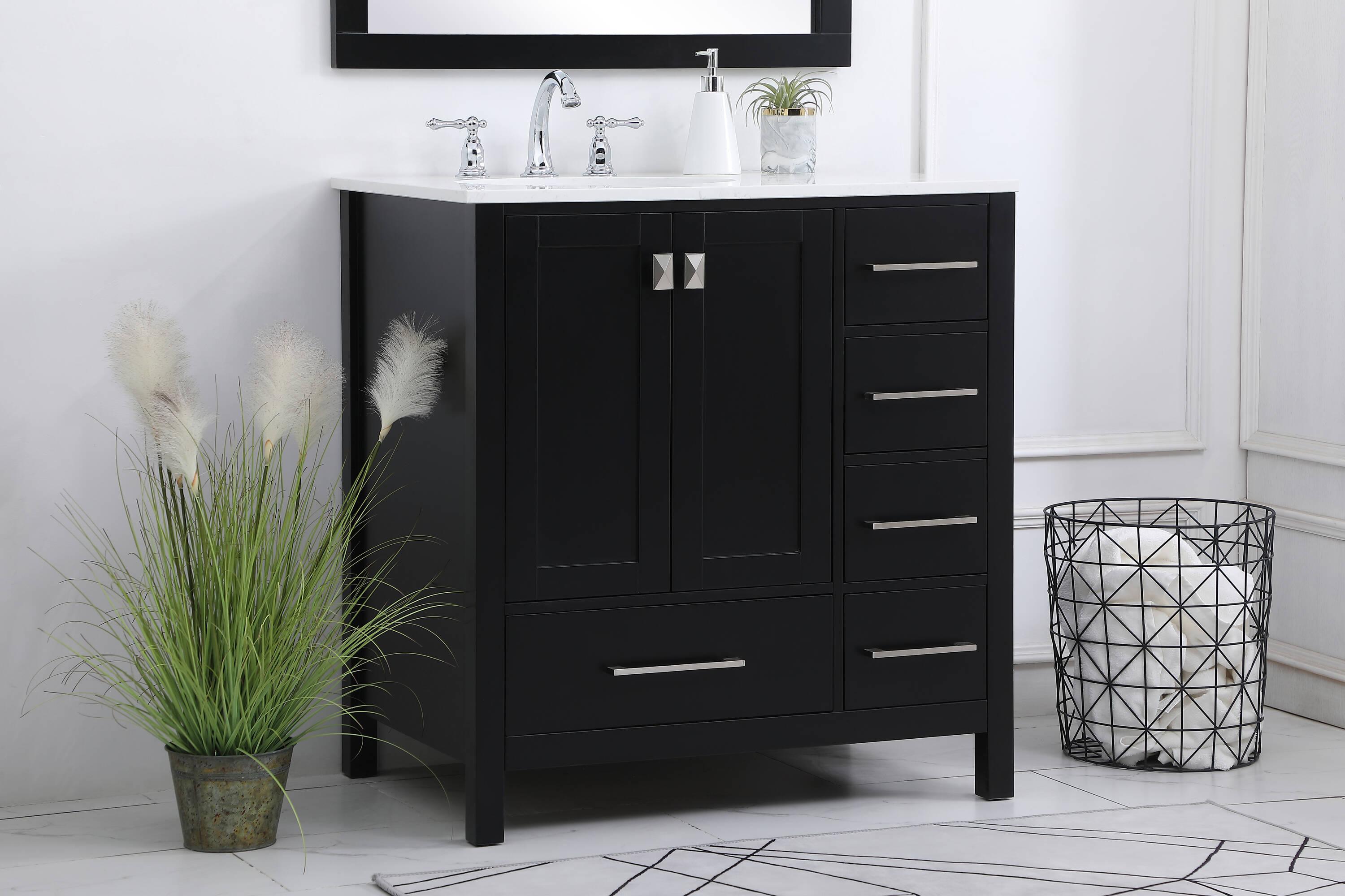 Irene 54'' Single Bathroom Vanity with Engineered Marble Top