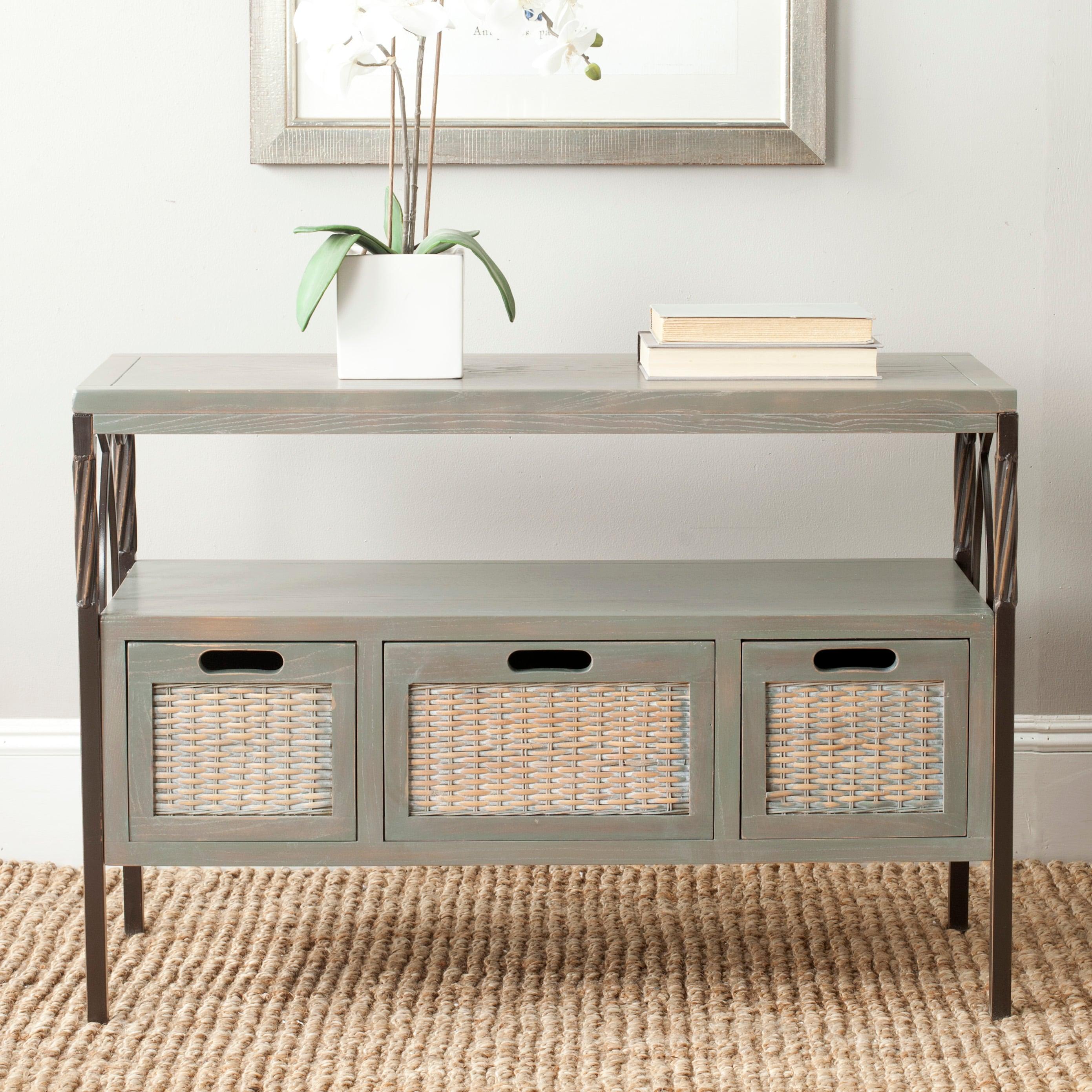 Joshua Media Console Table - Ash Grey - Safavieh