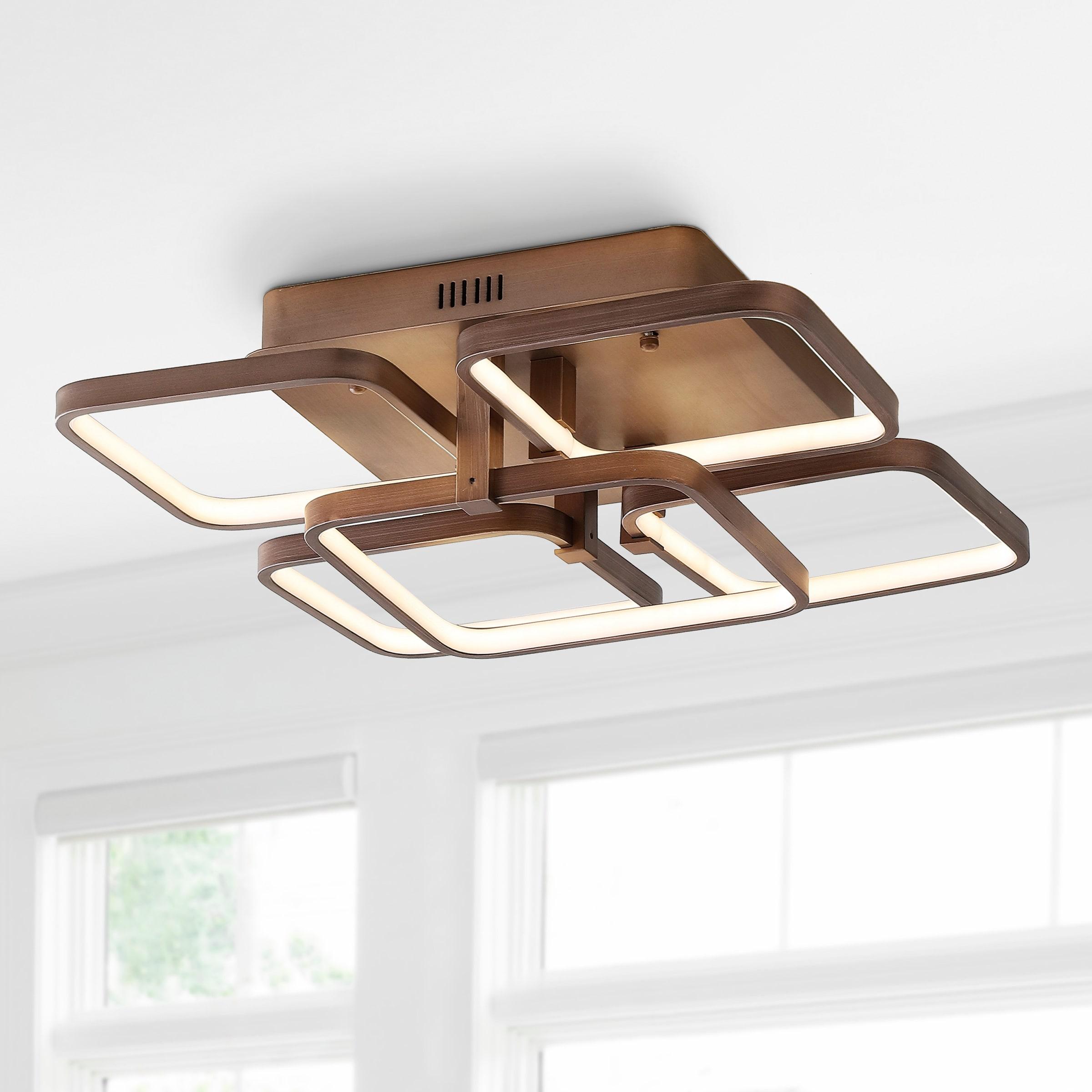 Sebastian 17.5" Integrated LED Metal Flush Mount Ceiling Light, Coffee