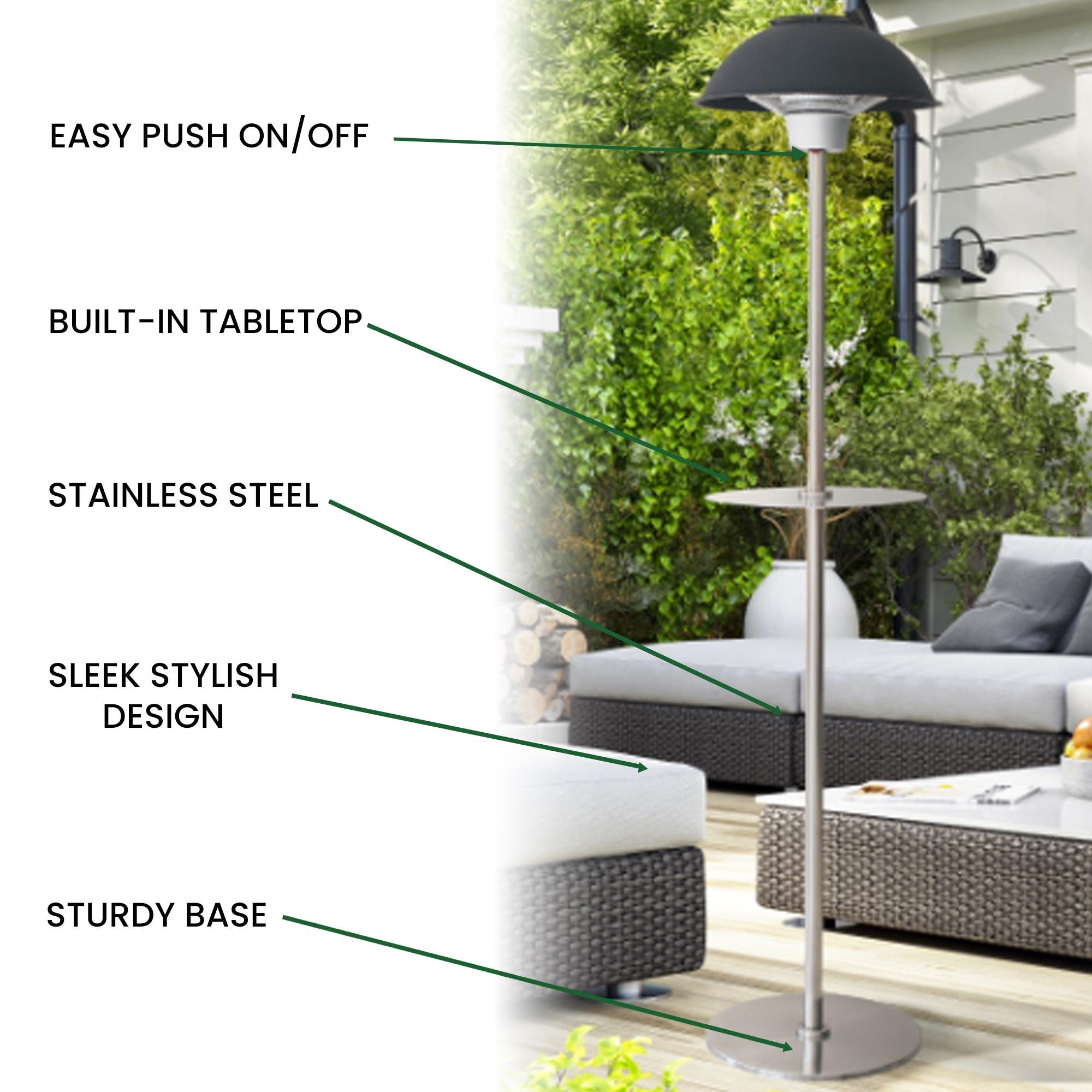 Hanover Hanover Electric Carbon Infrared Heat Lamp with Built-in Table