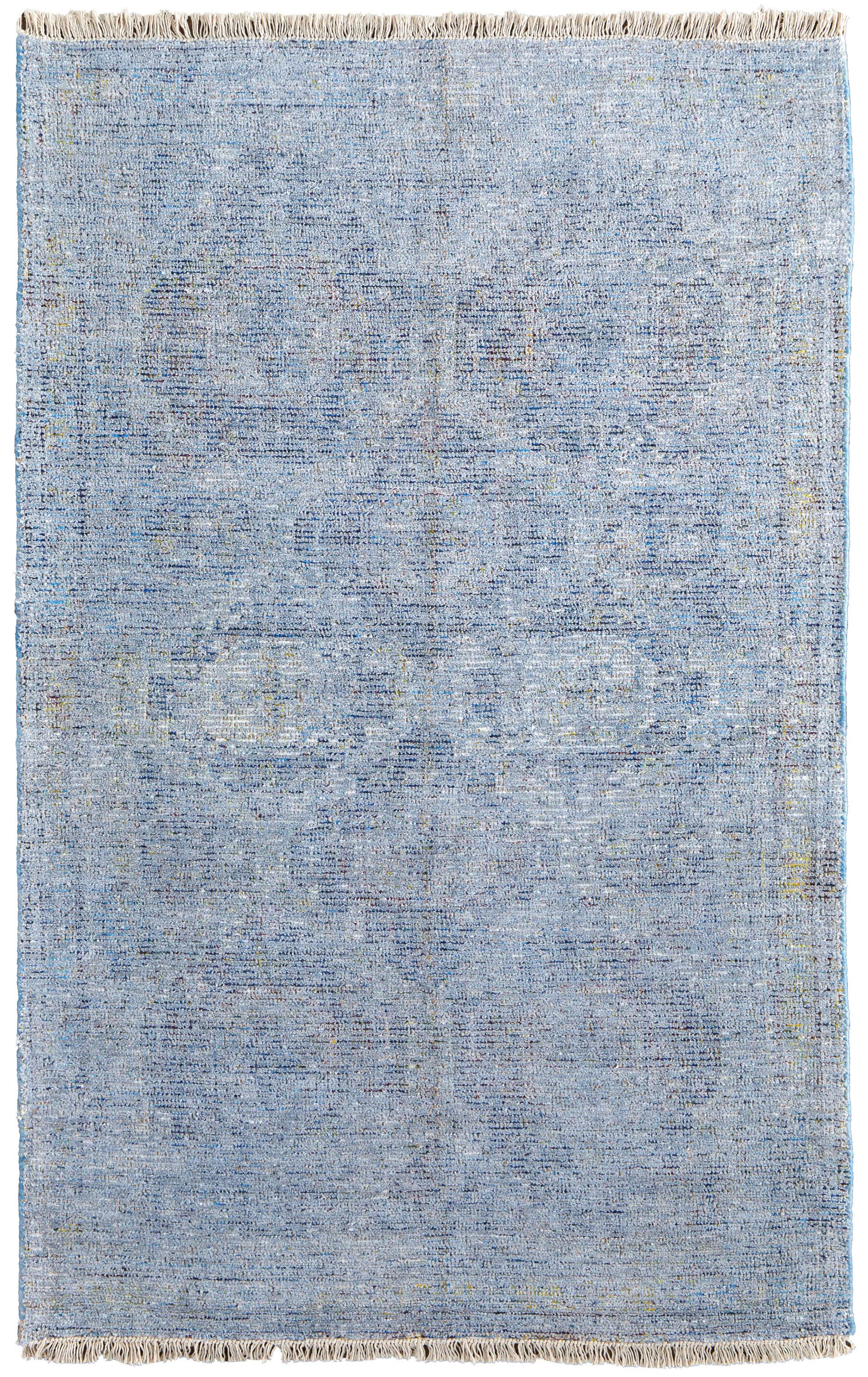 Caldwell Transitional Distressed Blue/Ivory Area Rug