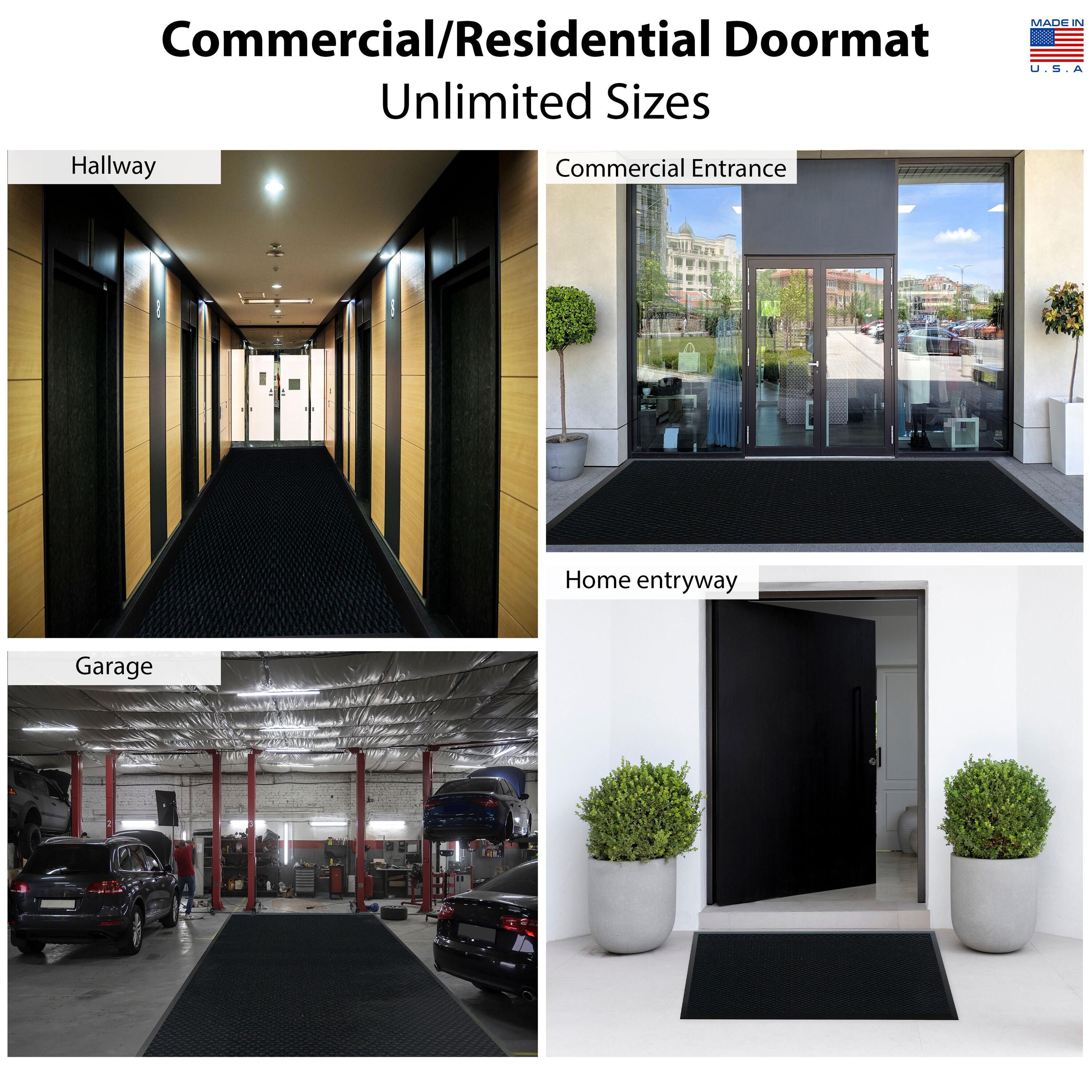 Callowaymills 36-in x 96-in Charcoal Indoor or outdoor Decorative Door Mat