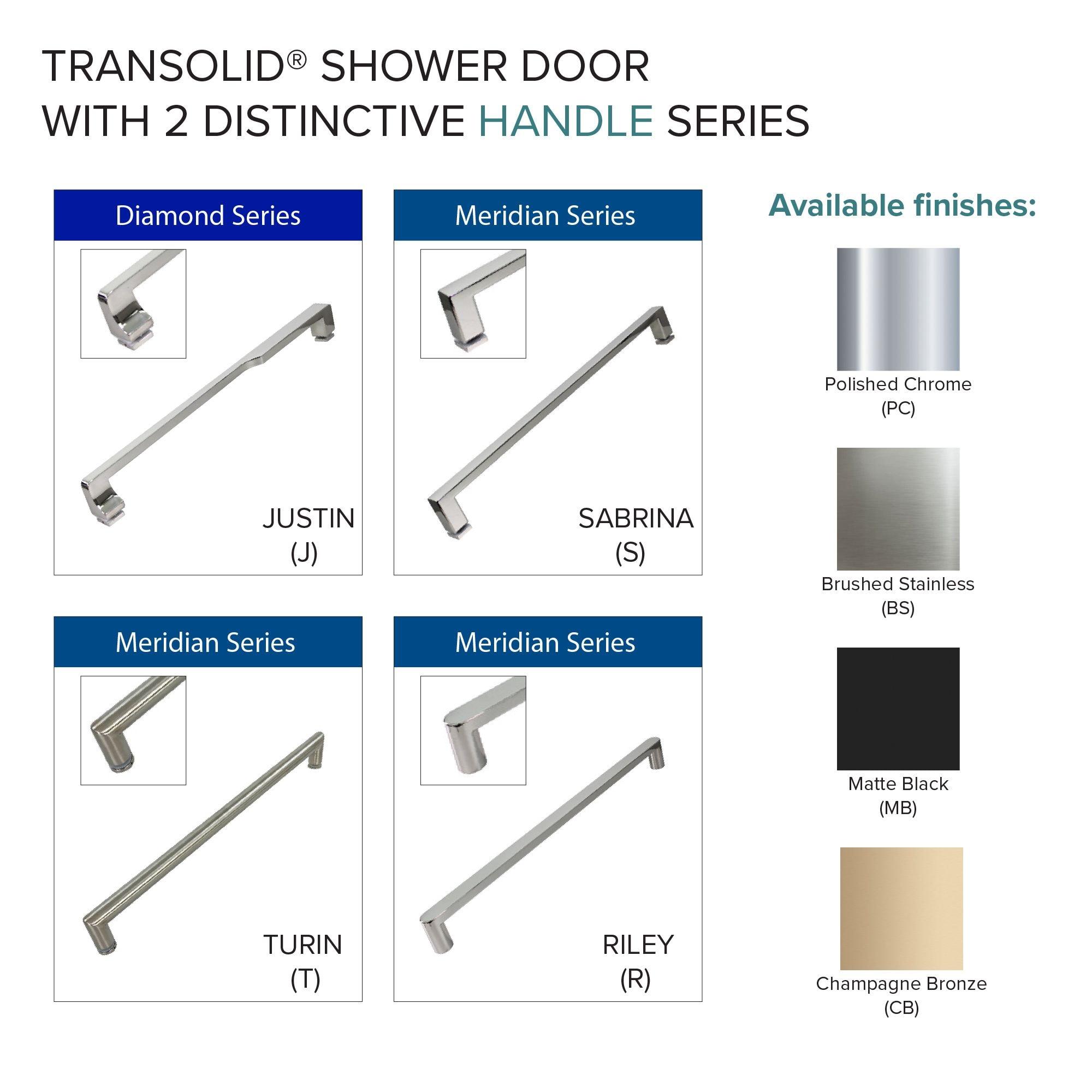 56" W x 70" H Bypass Frameless Shower Door with TruMotion Technology