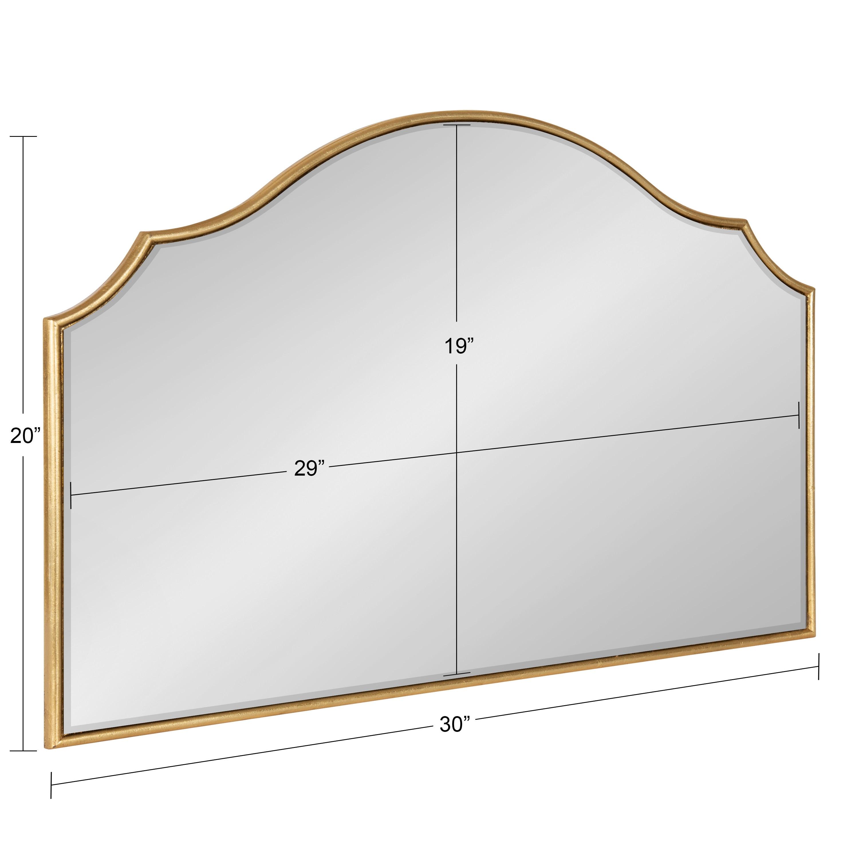 Kate and Laurel Leanna Glam Horizontal Wall Mirror, 20 x 30, Gold, Sophisticated Large Mirror for Wall