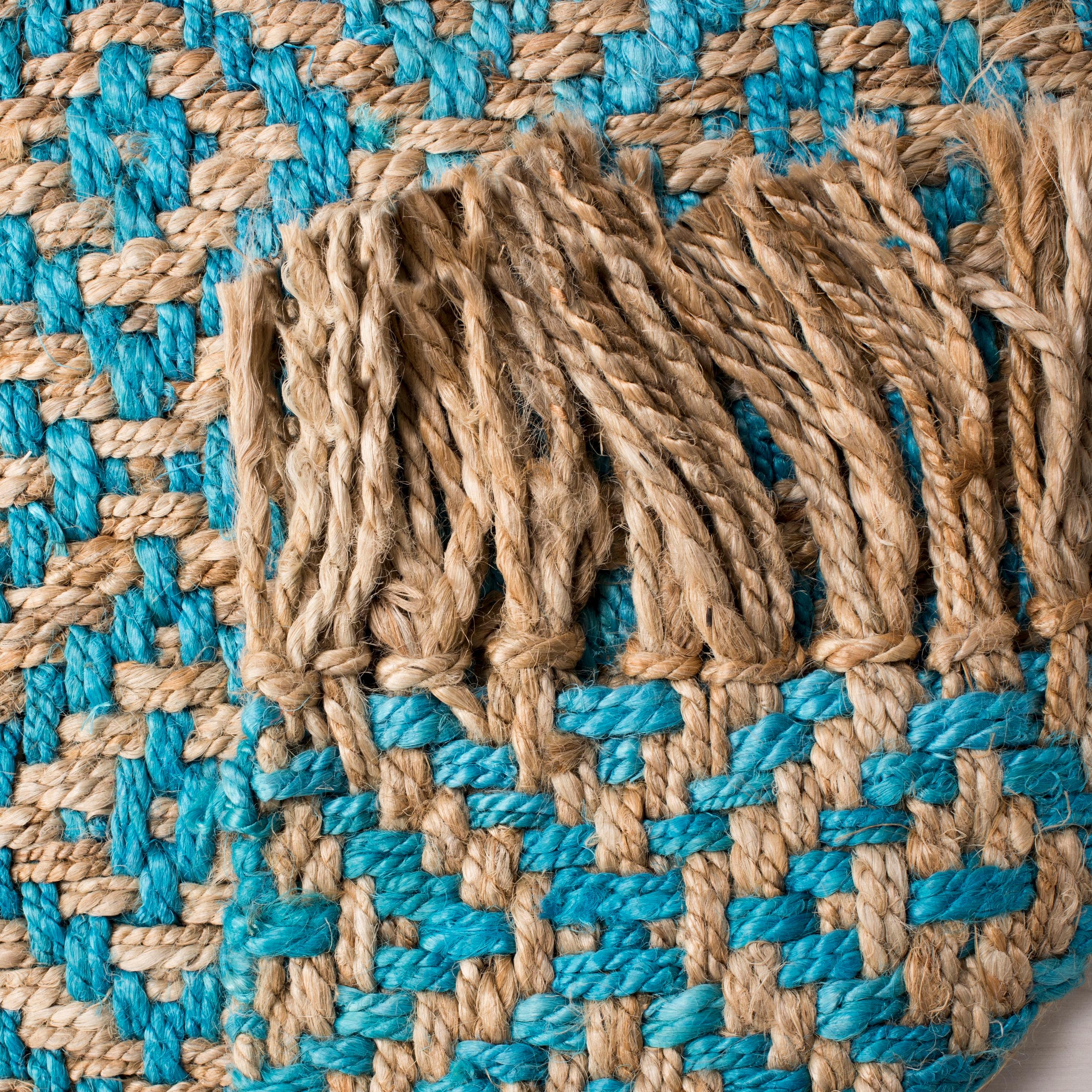 Natural Fiber NF266 Hand Woven Indoor Area Rug - Turquoise/Natural - 8'x10' - Safavieh.