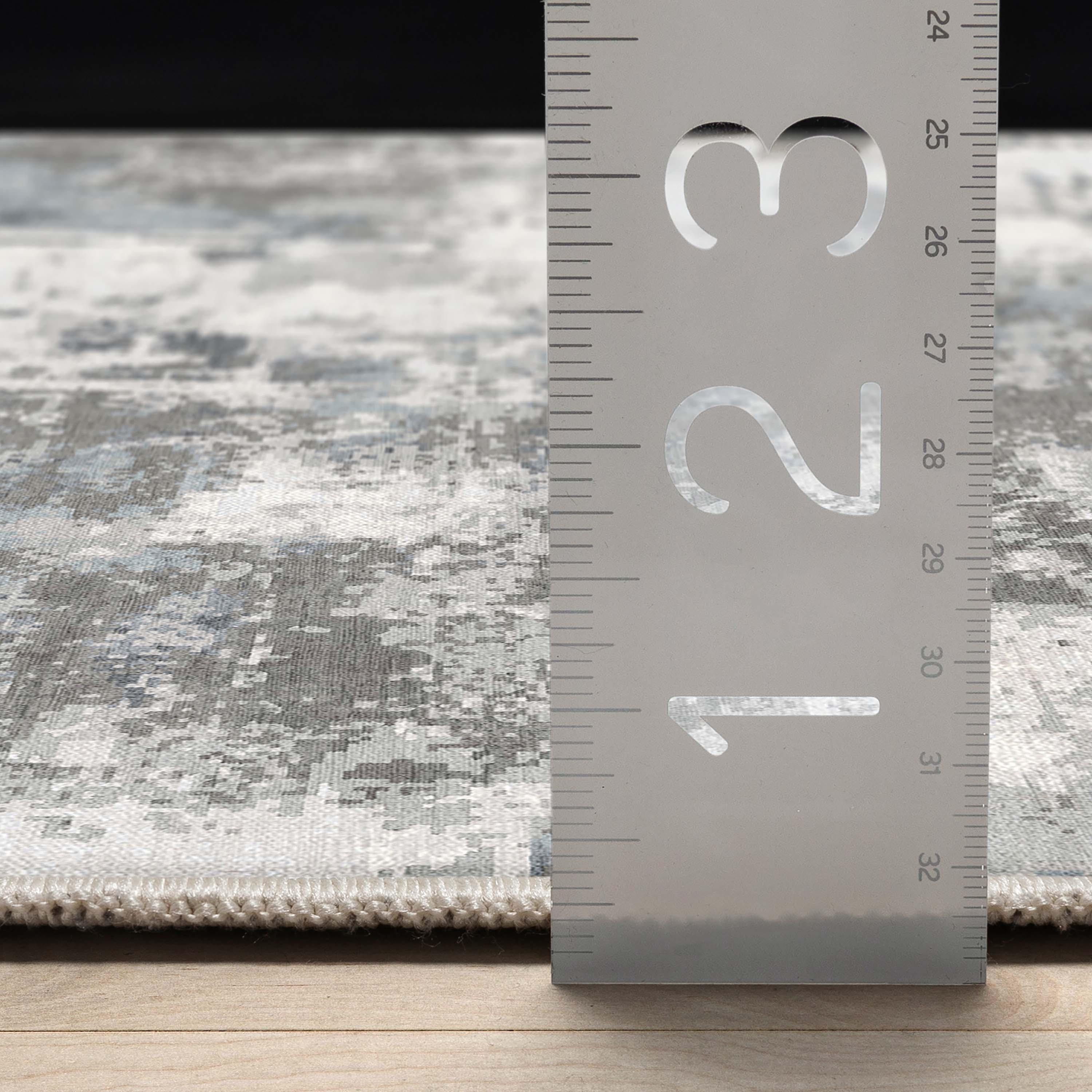 Nuzzo Marrakech Mid-Century Modern Brushstroke Flat-Weave Gray Area Rug