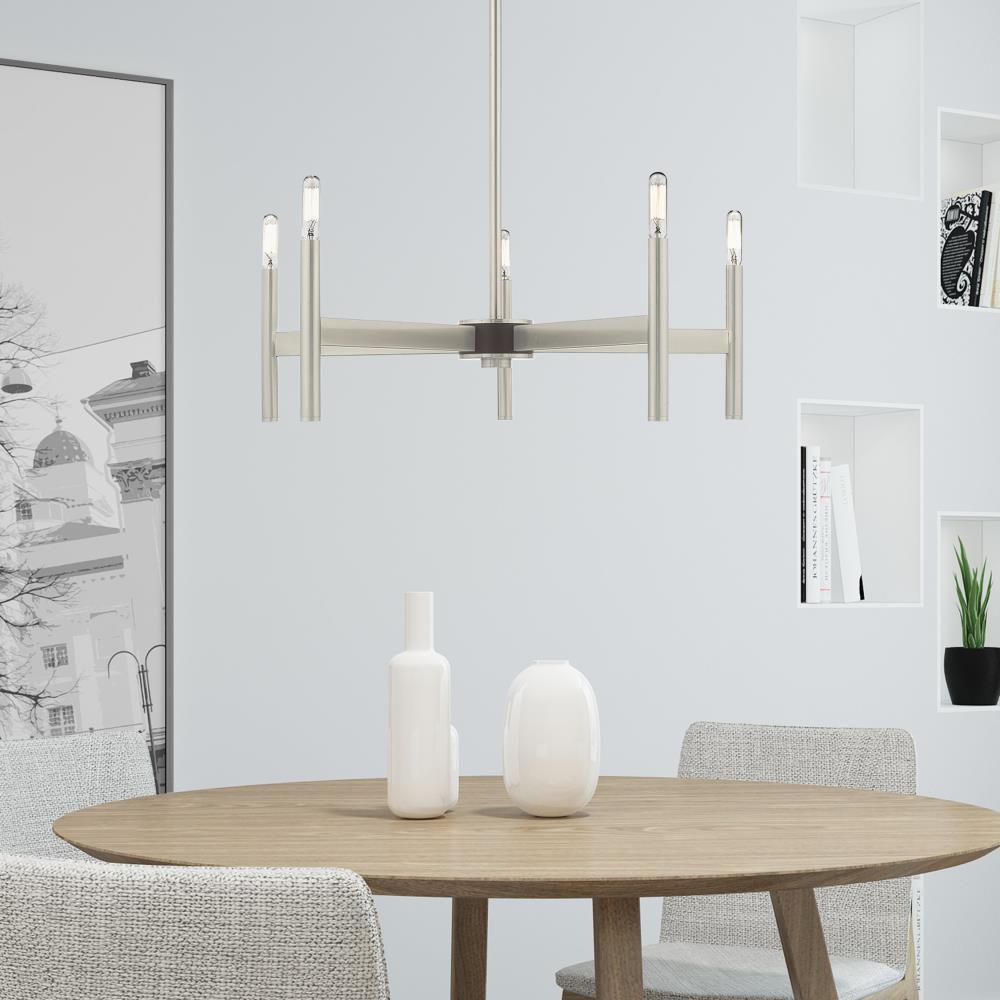 Livex Lighting Copenhagen 5 - Light Chandelier in  Brushed Nickel