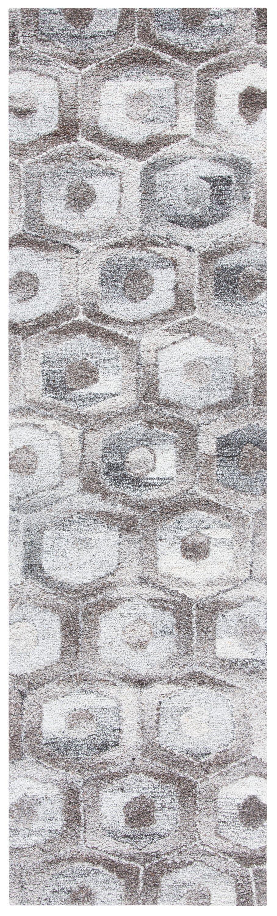 Abstract ABT632 Handmade Indoor Runner - Grey/Beige - 2'-3"x8' - Safavieh