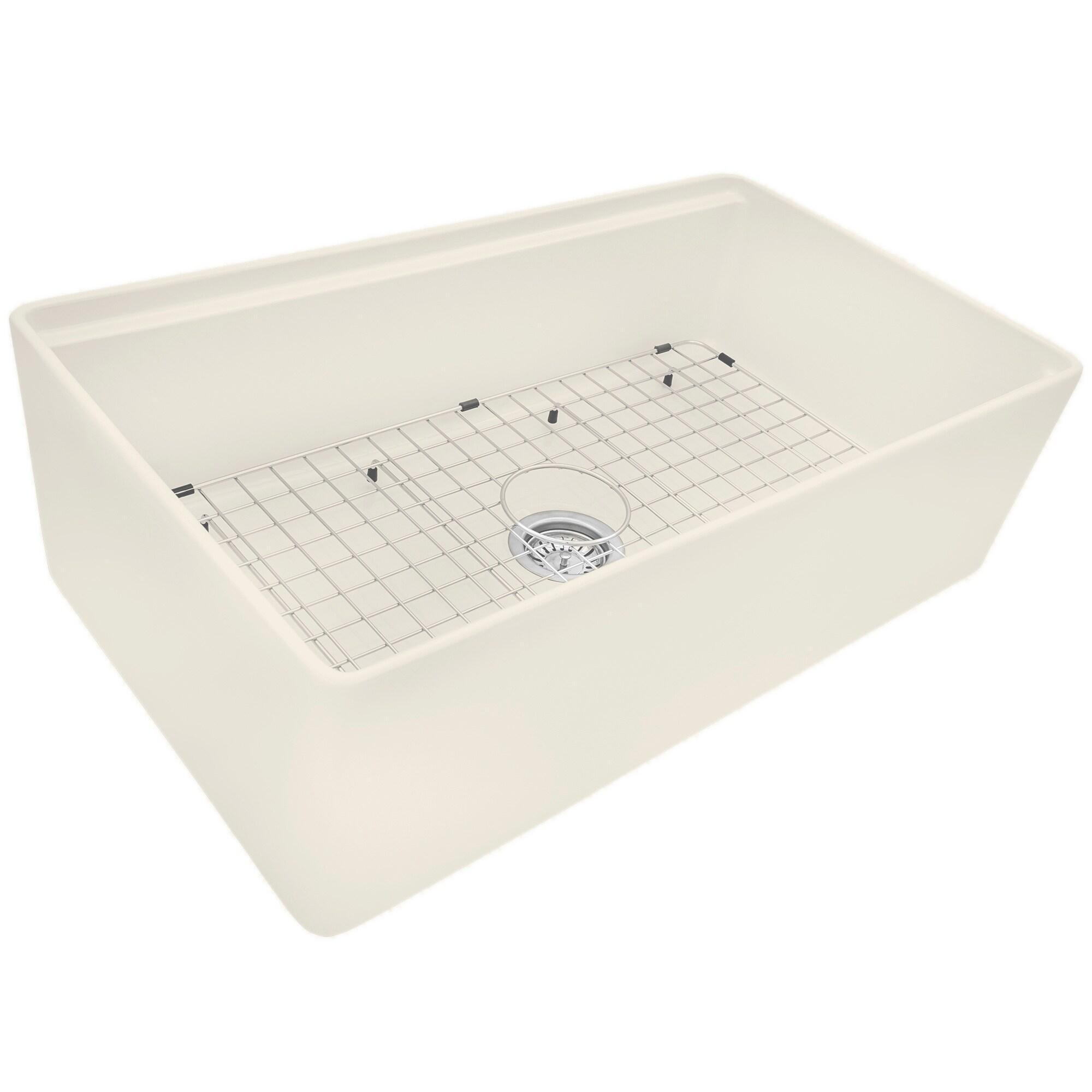 Ruvati 33 inch Fireclay Workstation Farmhouse Kitchen Sink Apron Front Single Bowl