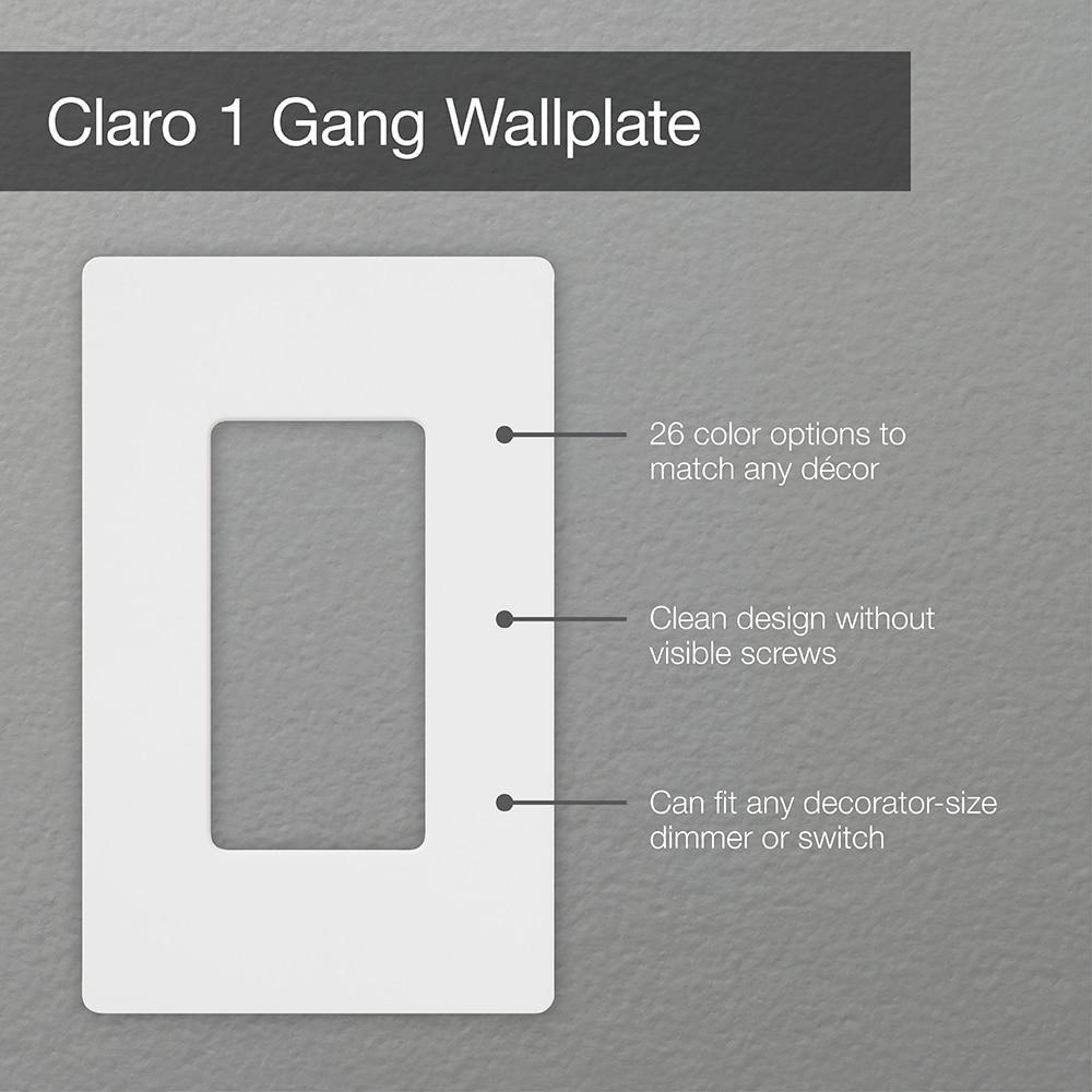 Lutron Cw-1-Wh 1-Gang Claro Wall Plate, White