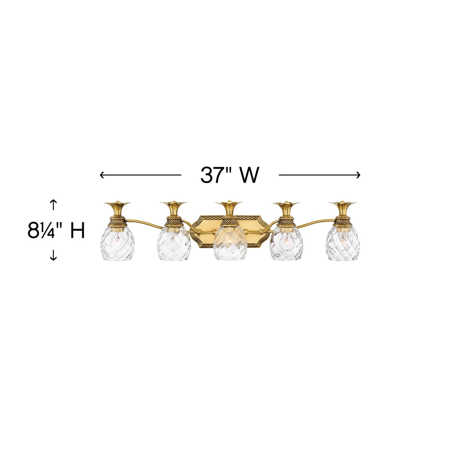 Burnished Brass 5-Light Outdoor Chandelier with Clear Optic Glass