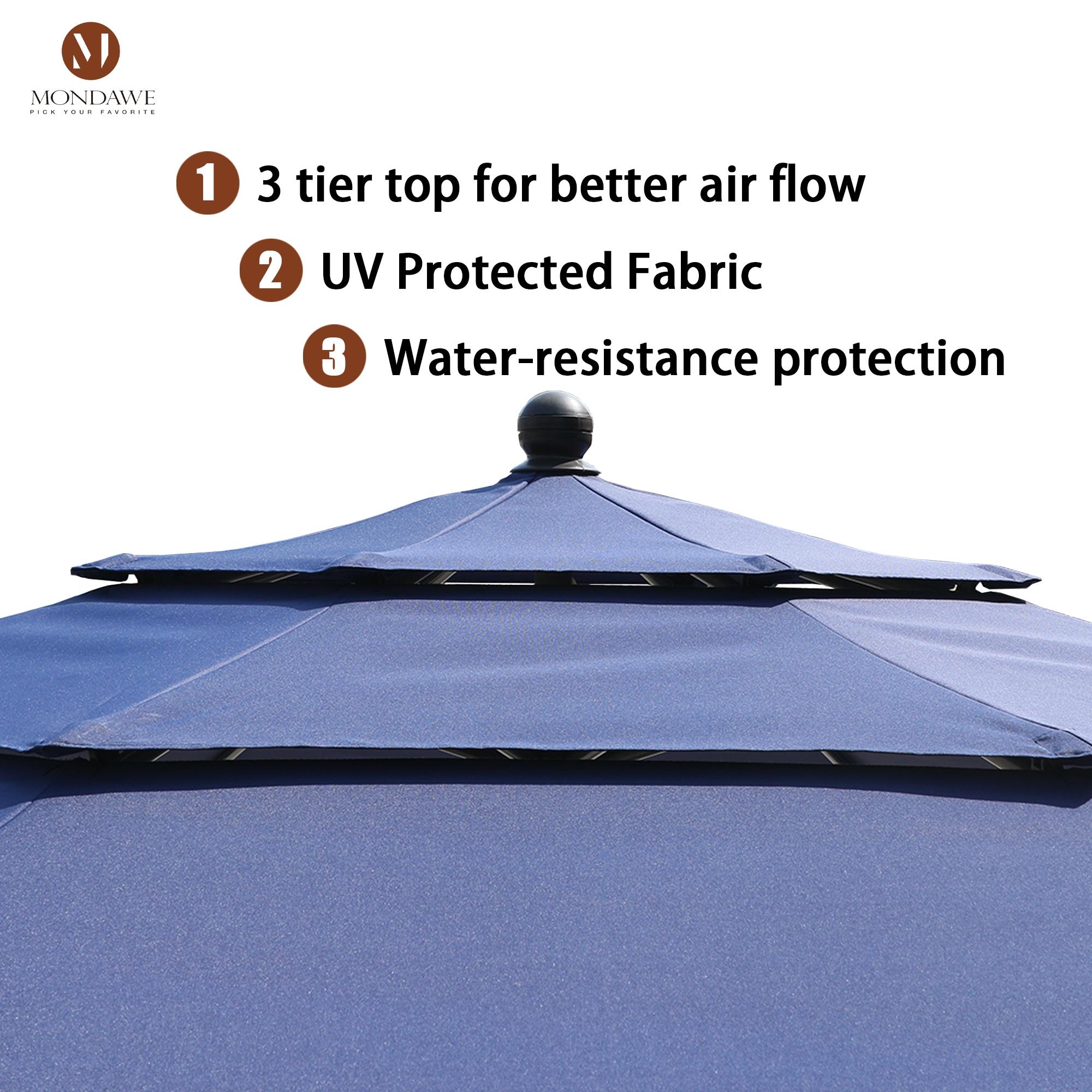 mondawe Mossas 120'' x 79'' Rectangular Market Umbrella