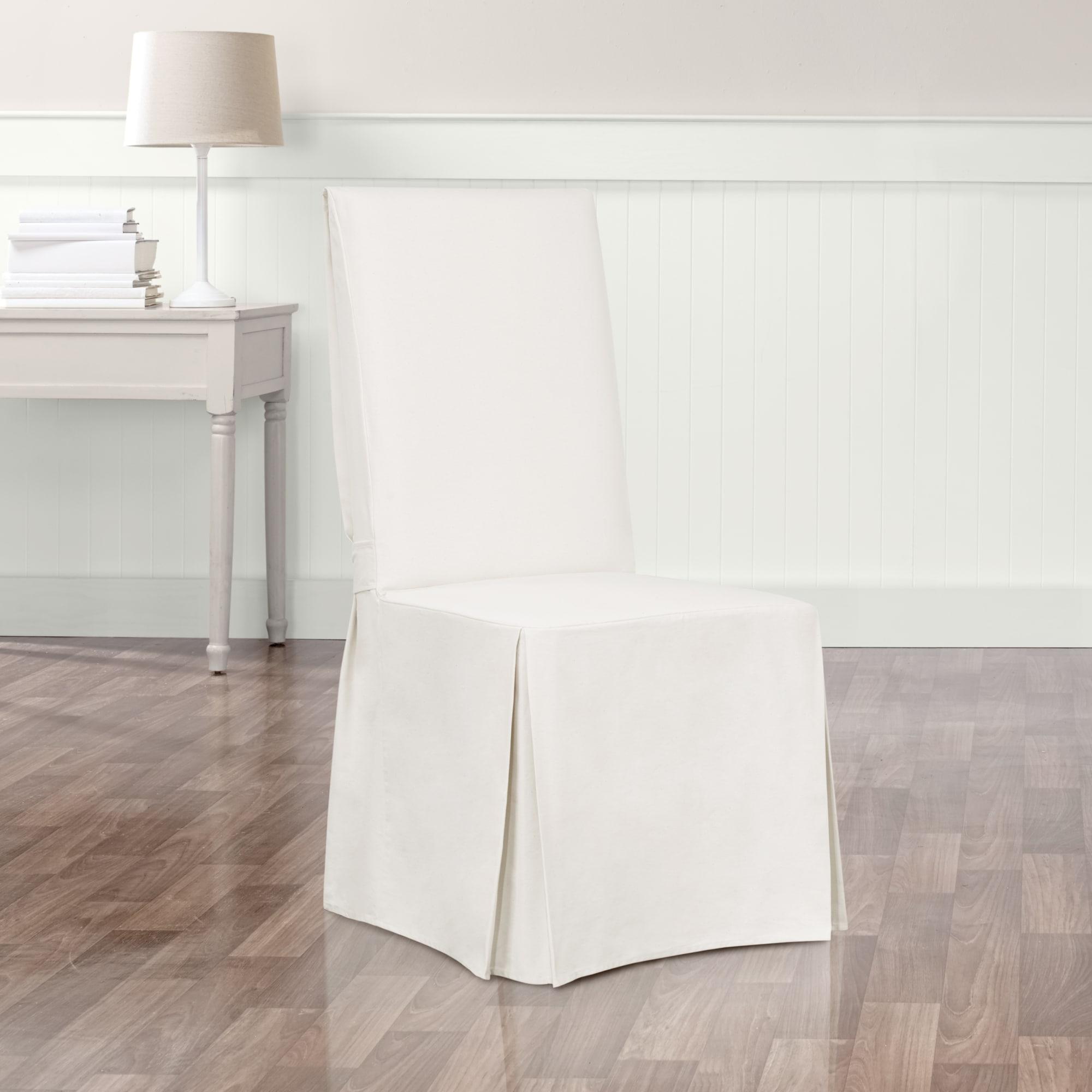 Cotton Box Cushion Dining Chair Slipcover