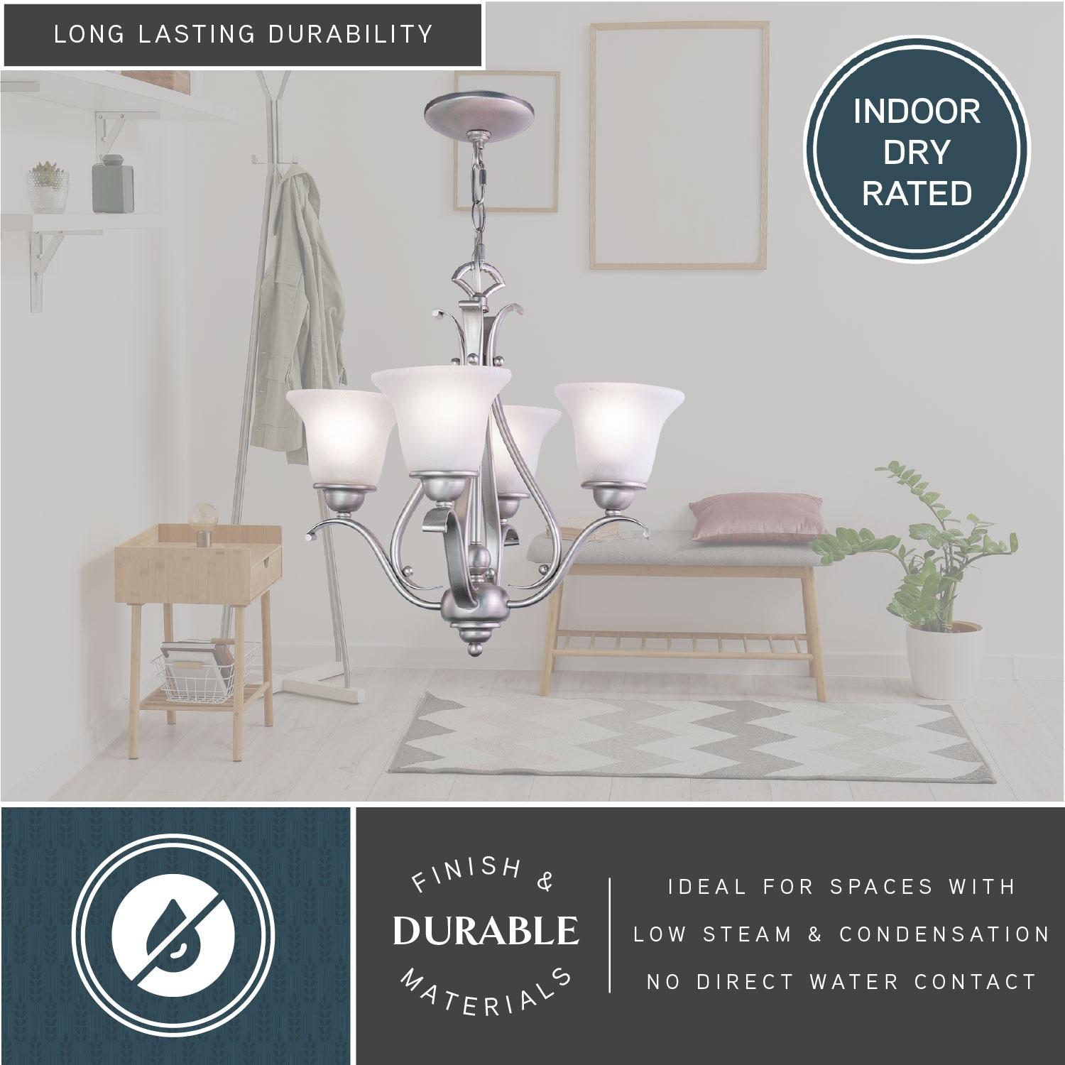Vaxcel Monrovia 4 - Light Chandelier in  Brushed Nickel