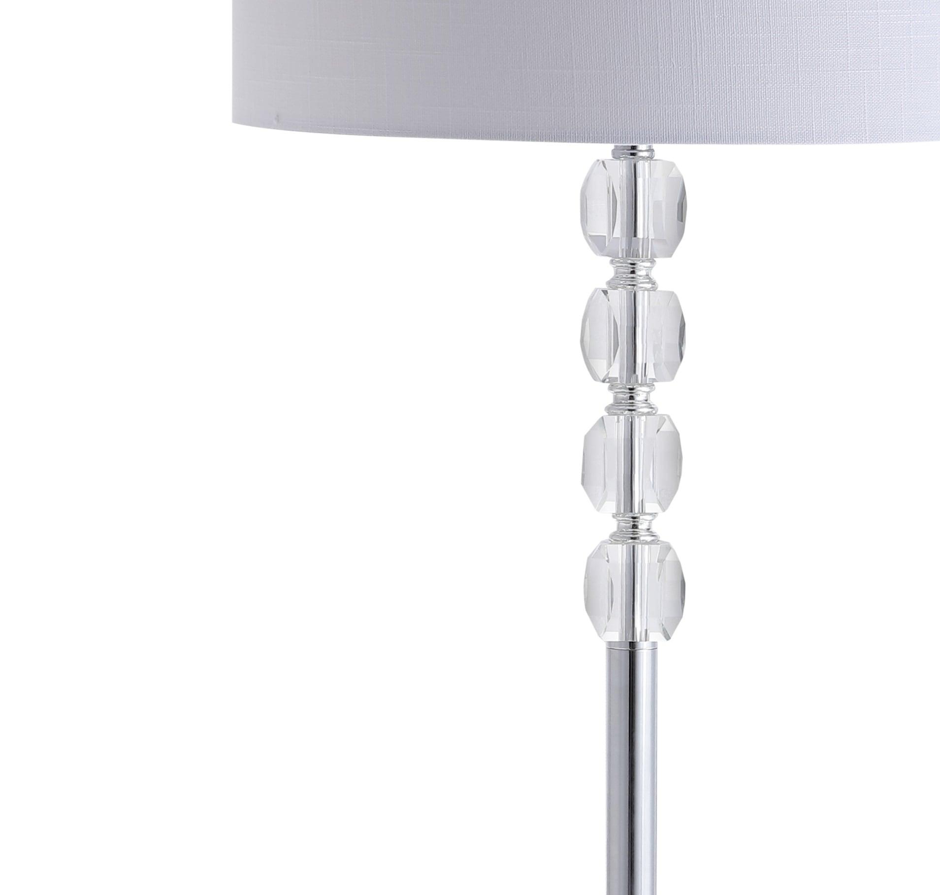 Aubrey 59.5" Crystal / Metal LED Floor Lamp, Clear/Chrome