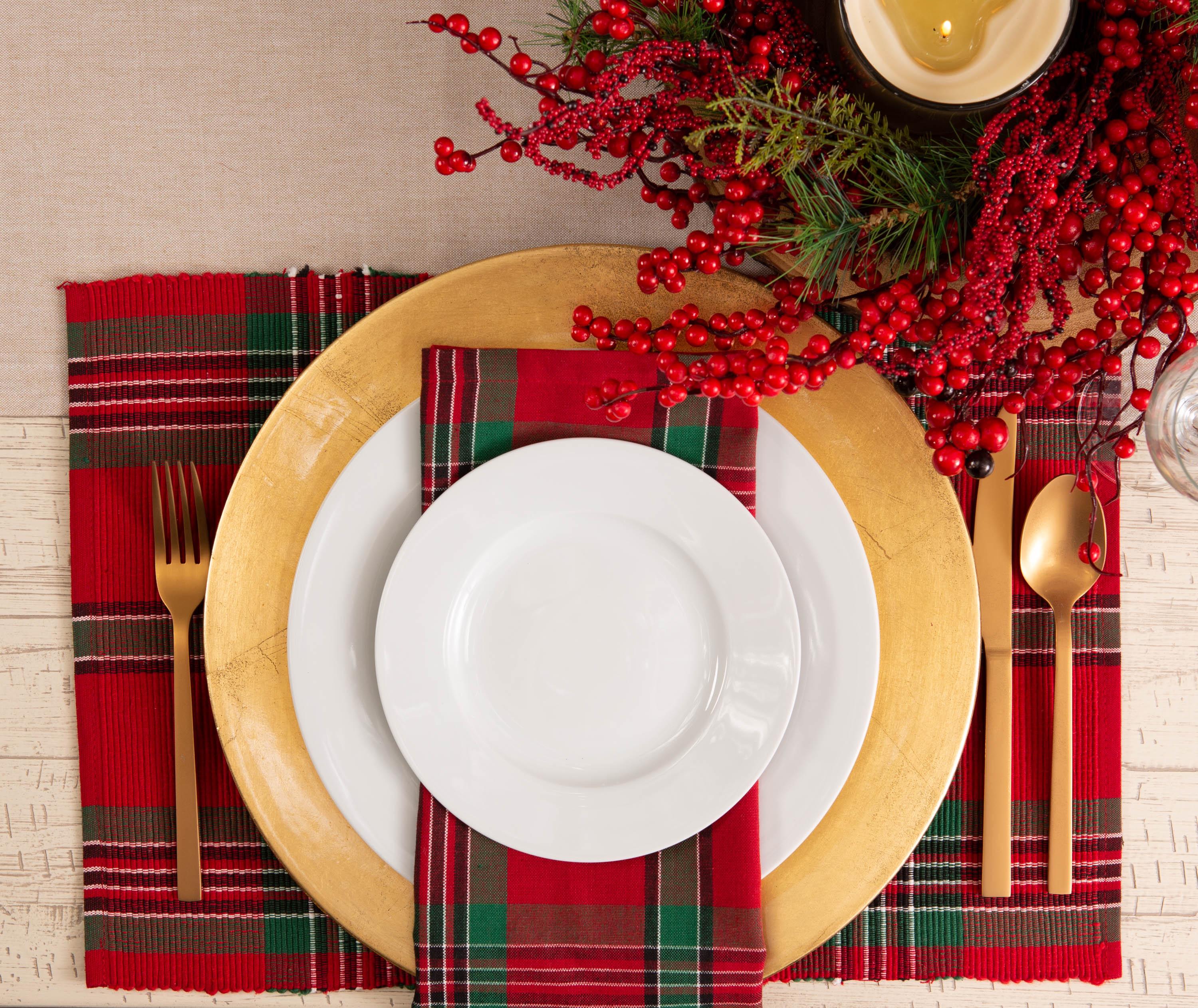 The Holiday Aisle® Valliere Cotton Plaid Rectangle Placemat (Set of 6)
