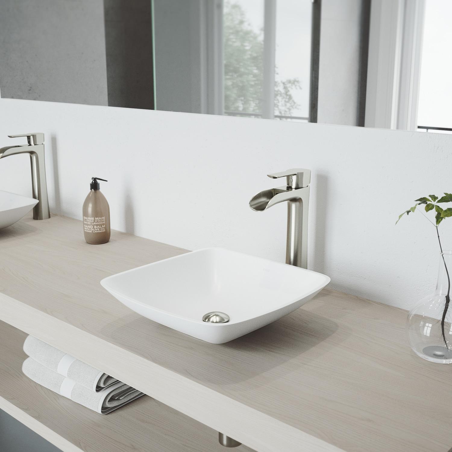 Niko 11" H Single Handle Vessel Sink Bathroom Faucetwith Pop-up Drain