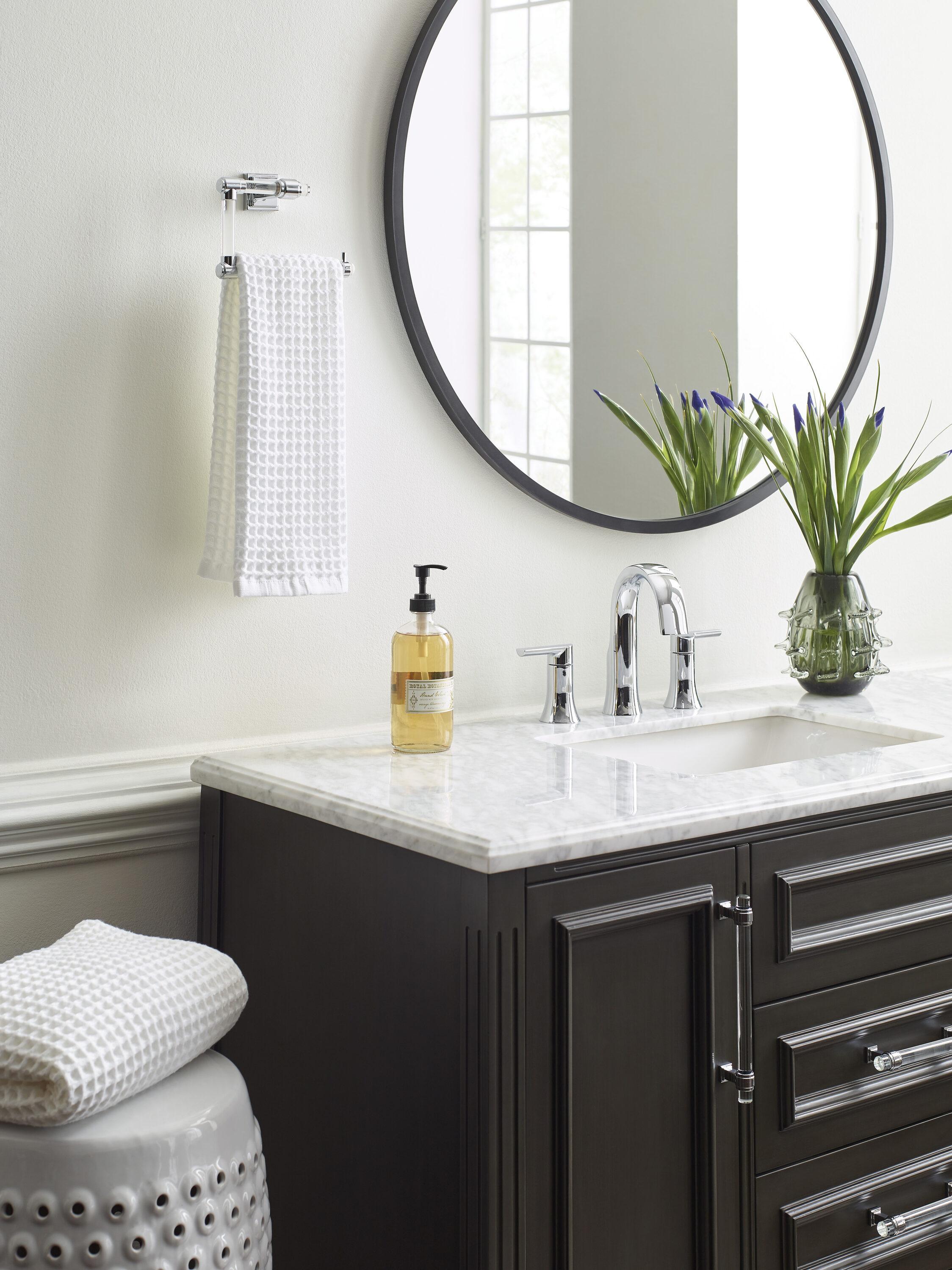 Glacio Clear/Polished Nickel Open Towel Ring