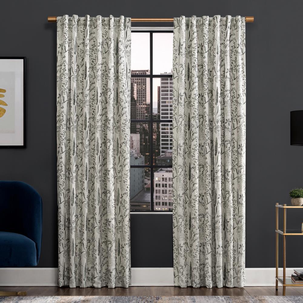Scott Living Aubry Shimmering Floral 100% Blackout Back Tab Curtain Panel