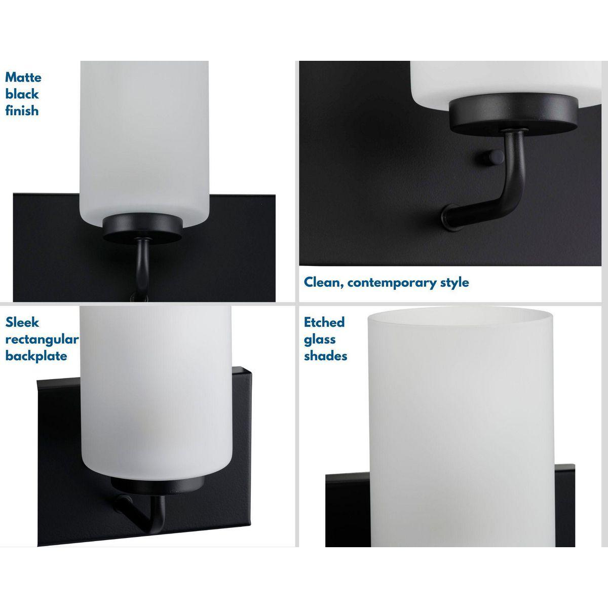 Progress Lighting Merry Collection 2-Light Brushed Nickel Etched Glass Transitional Bath Vanity Light
