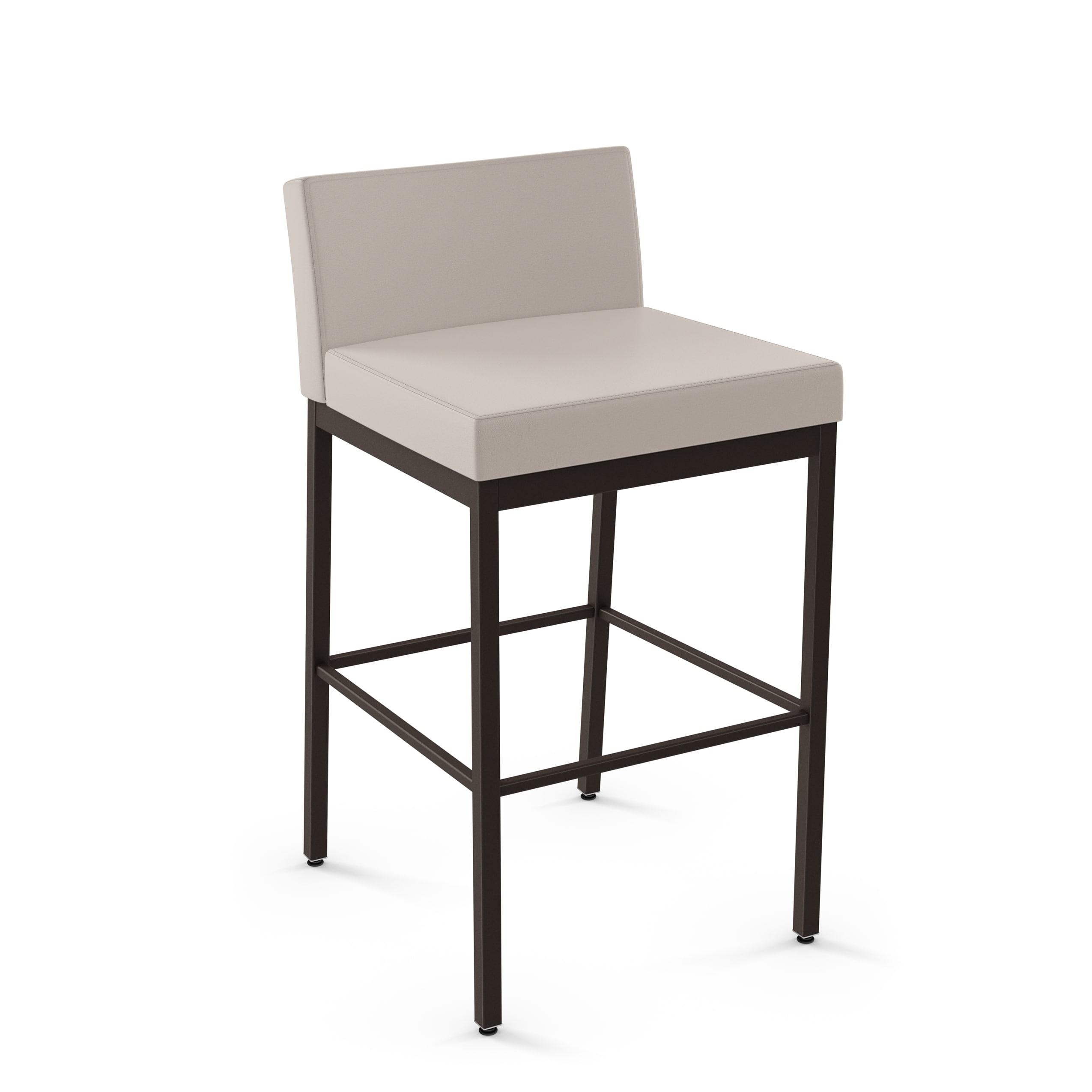 Amisco Fairfield Plus 26 In. Counter Stool - Cream Faux Leather / Dark Brown Metal