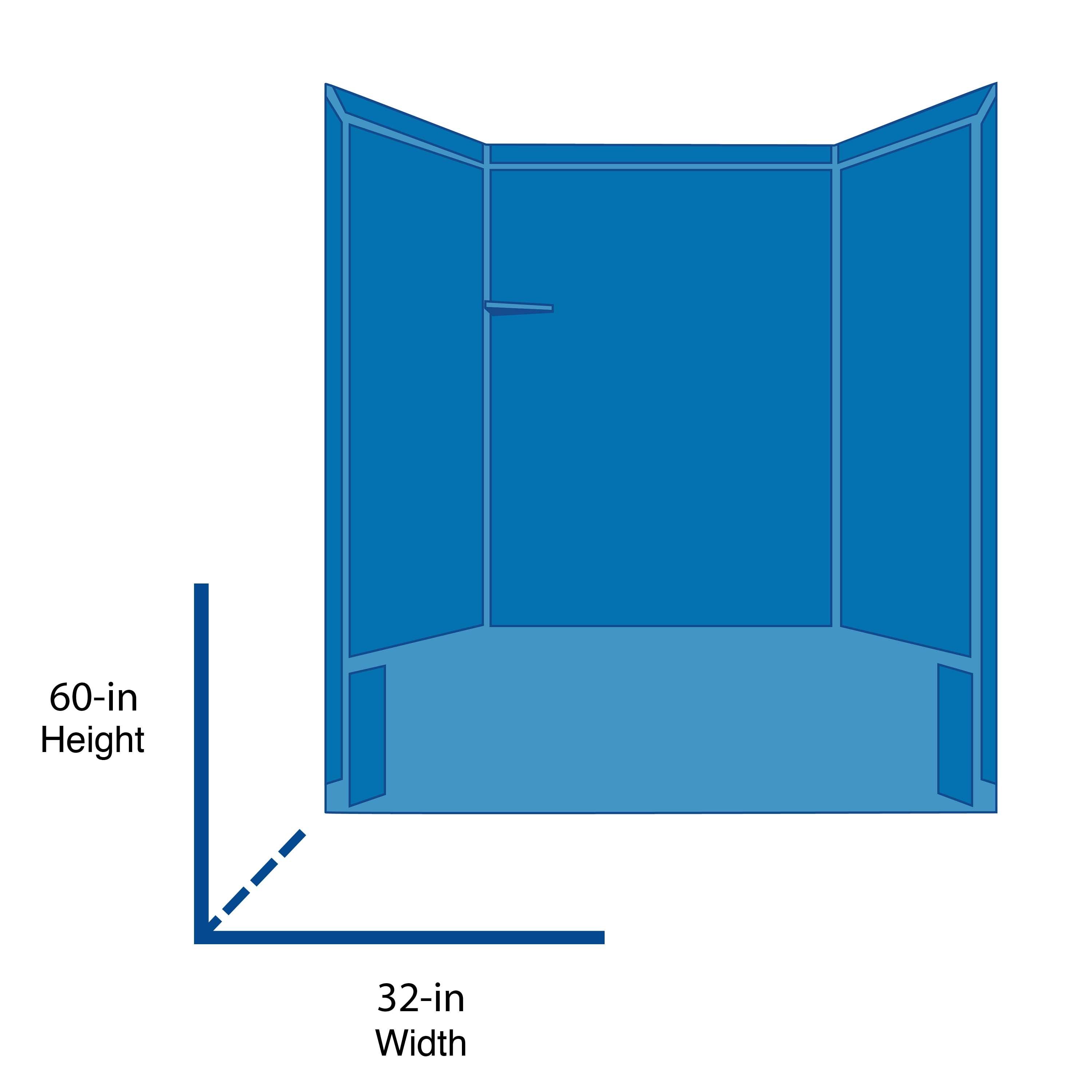 FlexStone Elite 60"W x 32"D x 60"H Alcove Bathtub Surround
