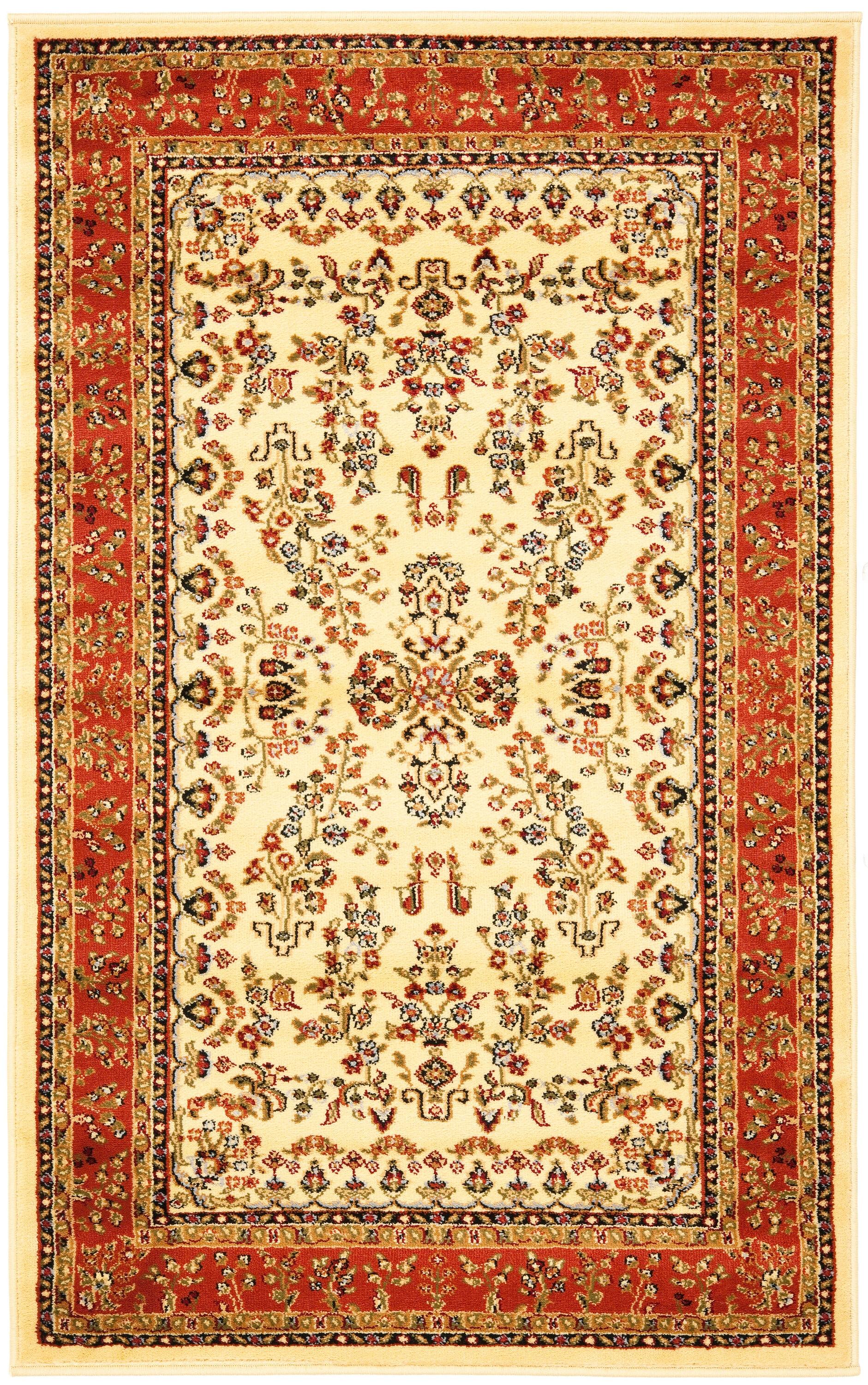Lyndhurst Sarouk LNH331 Power Loomed Accent Rug - Ivory/Rust - 3'3"x5'3" - Safavieh
