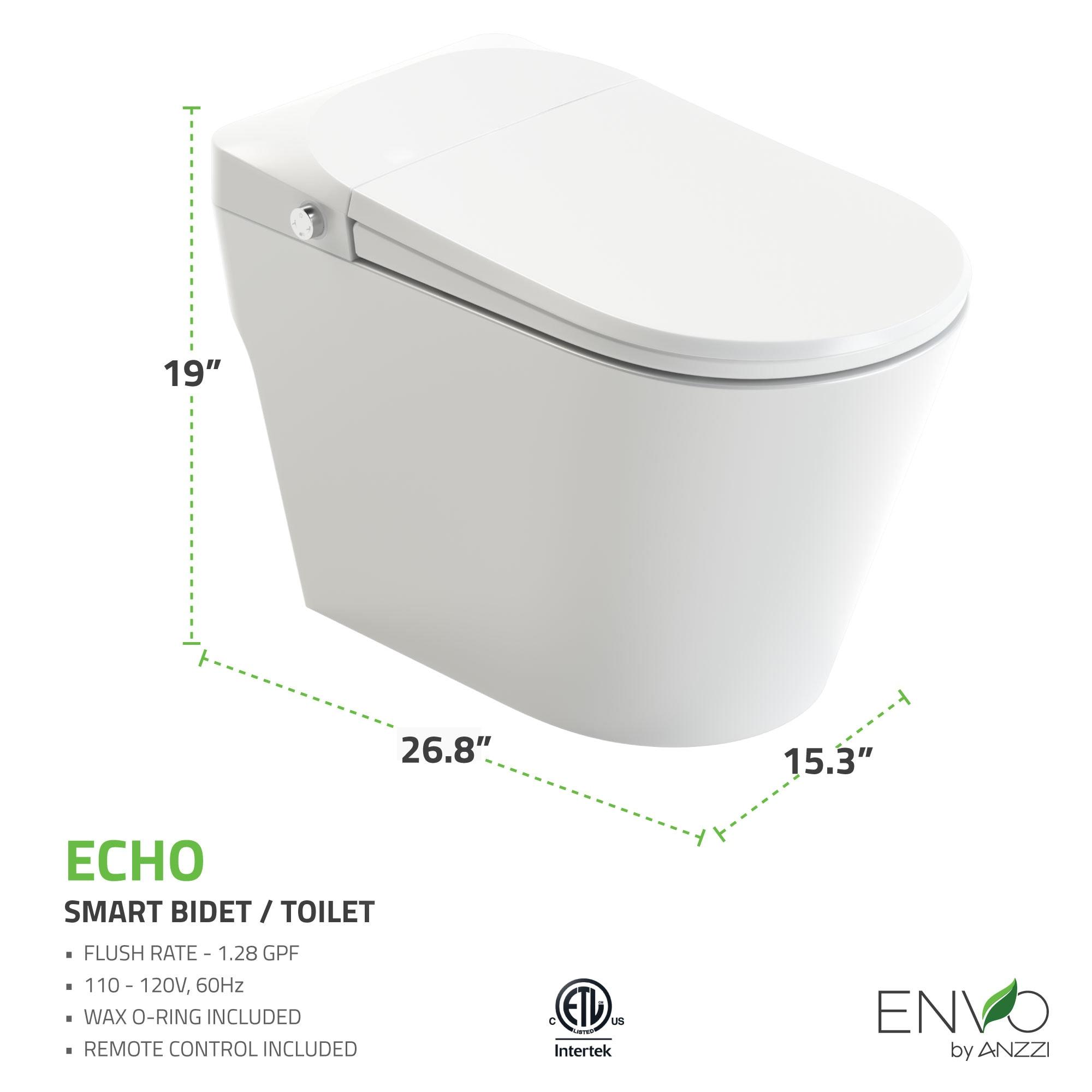 Swcorp TL-STFF950WH Envo Echo Elongated Smart Toilet Bidet in White with Auto Open, Auto Close, Auto Flush & Heated Seat