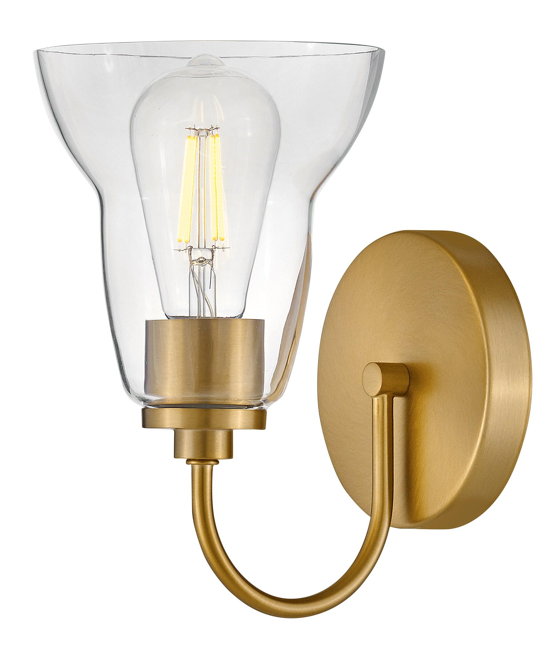 Lark Vera Single Light Bath Vanity Wall Sconce with Clear Bell-Shaped Glass | Wayfair