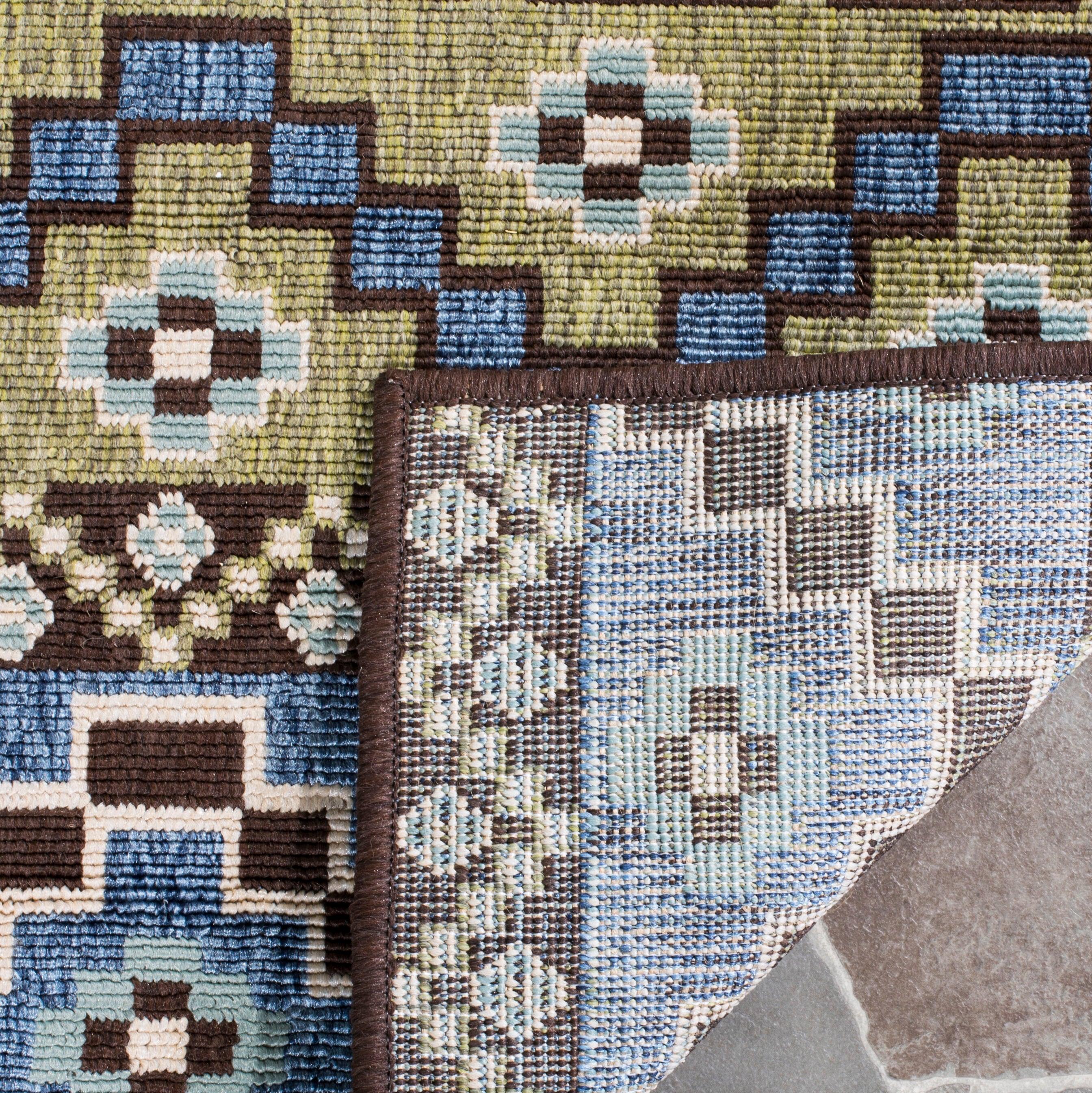 SAFAVIEH Veranda Luwig Geometric Indoor/Outdoor Area Rug, Blue/Creme, 9' x 12'