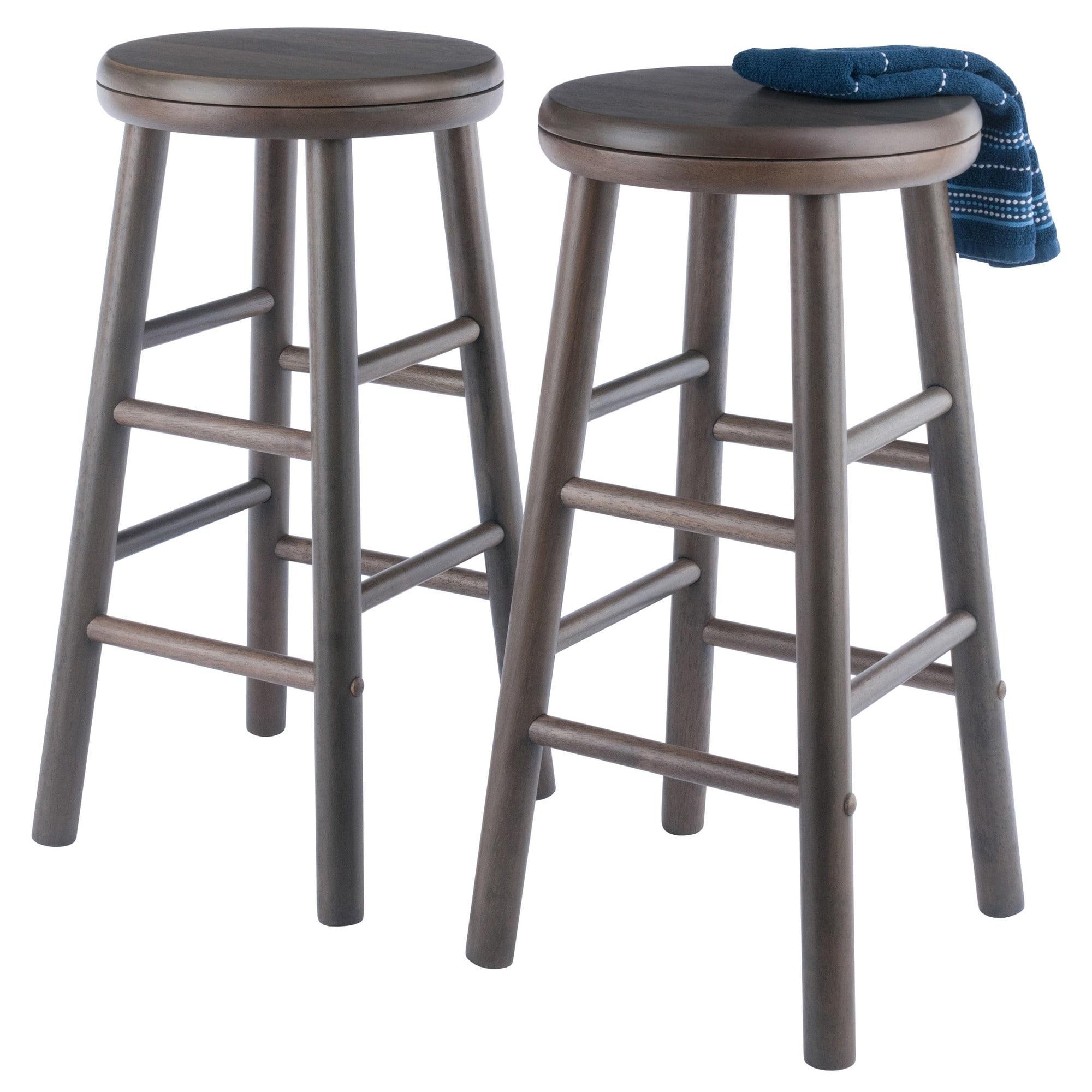 25.31" 2pc Shelby Swivel Seat Counter Height Barstools Gray - Winsome: Solid Wood, Tapered Legs