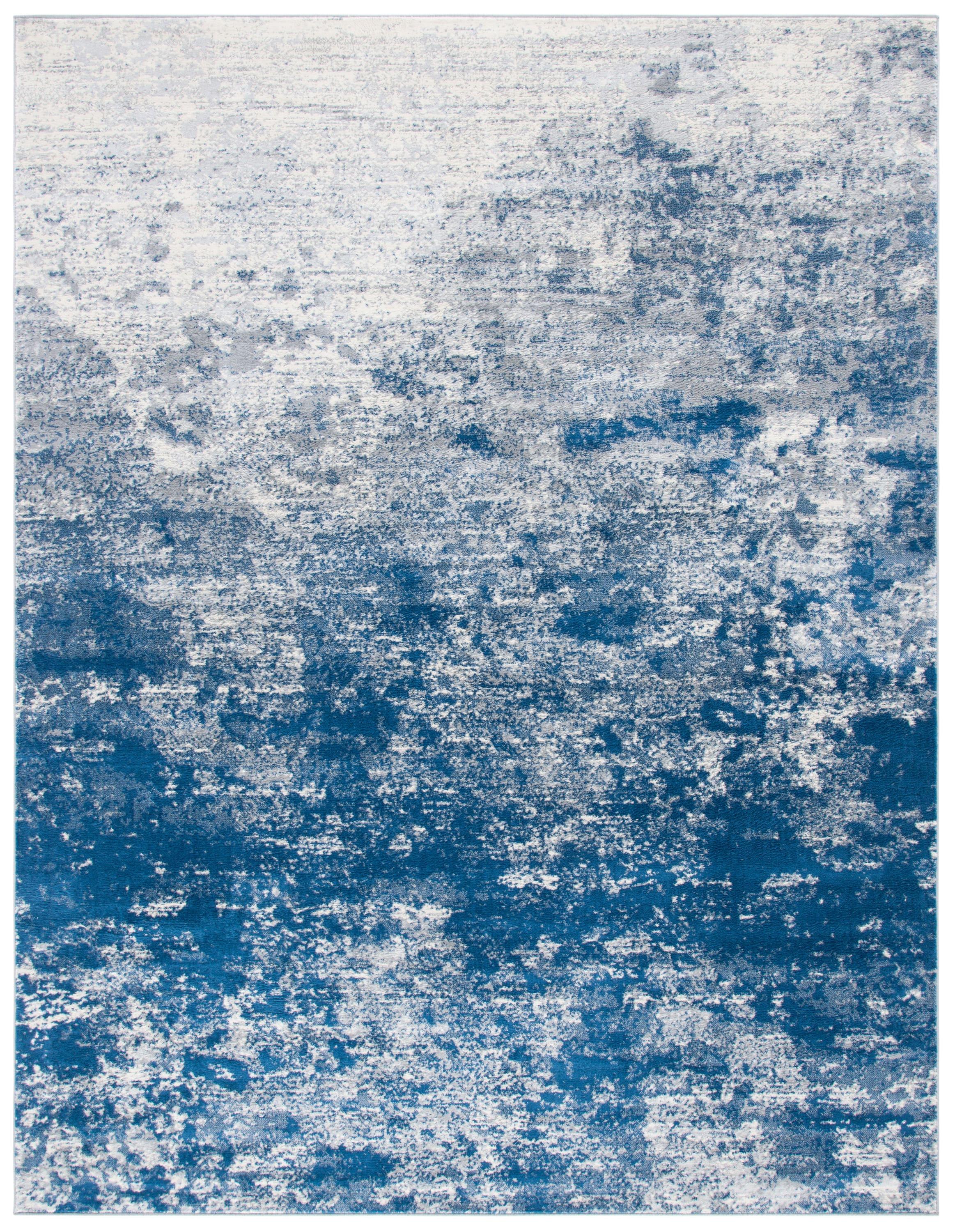 Brentwood BNT822 Power Loomed Area Rug - Grey/Navy - 8'x10' - Safavieh.