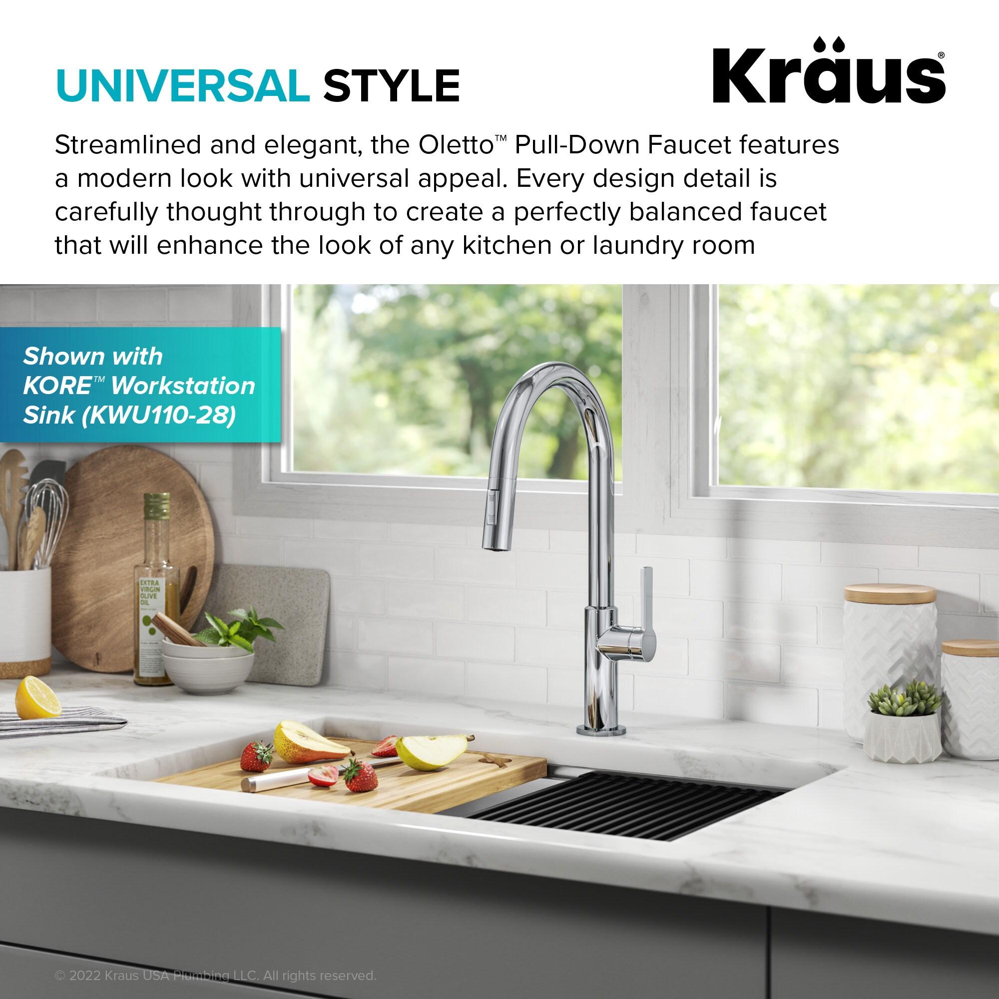 KRAUS Oletto Single Handle Pull Down Kitchen Faucet