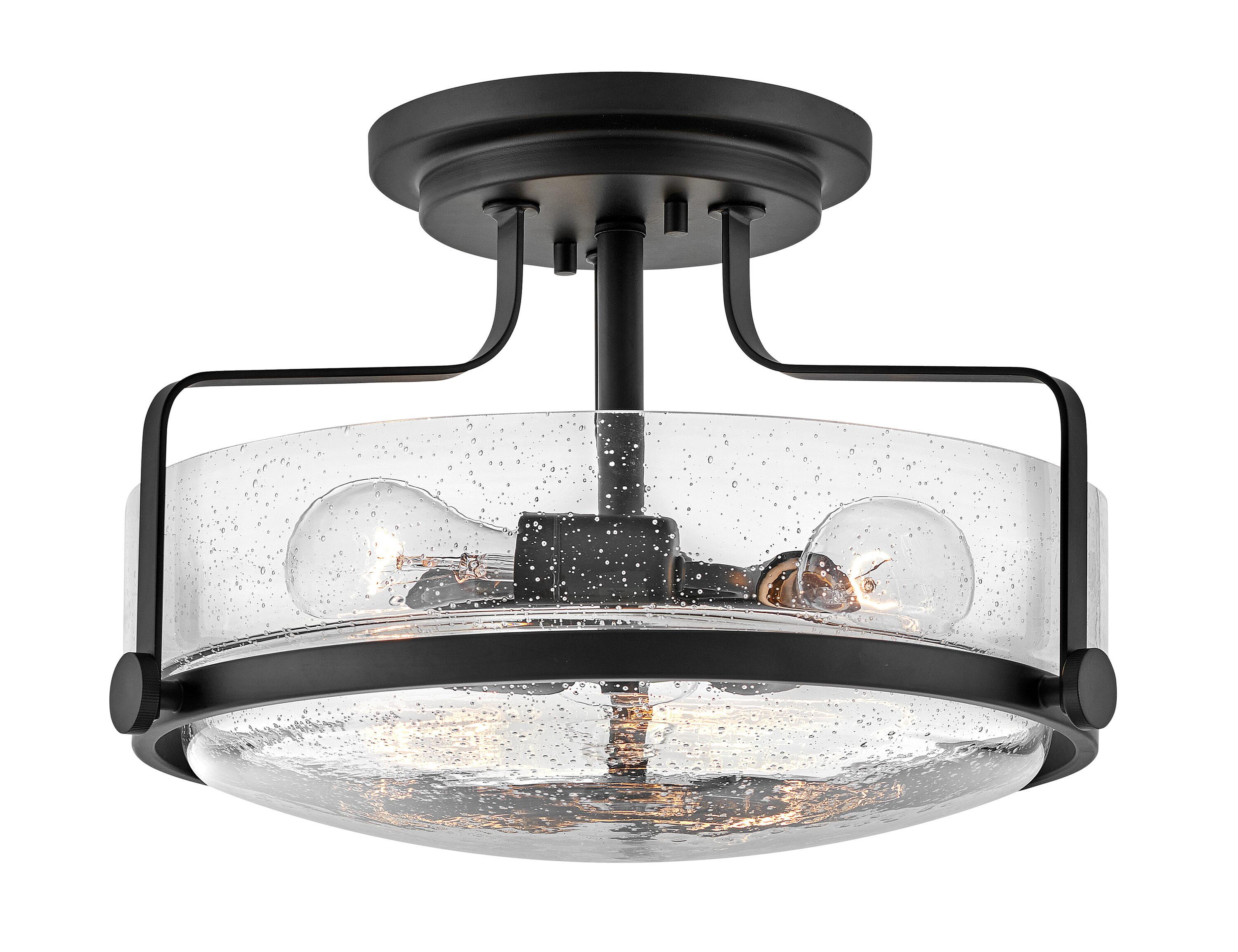 Harper 14.5-in 3-Light Semi-Flush Mount Retro Ceiling Light