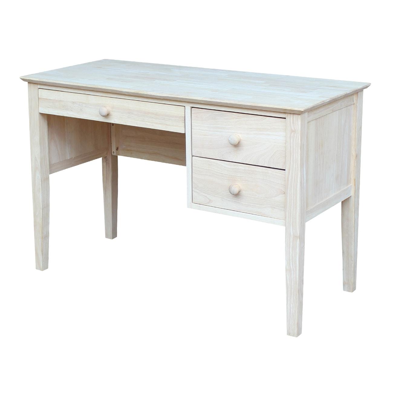 Computer Desk International Concepts: Unfinished Parawood, Brooklyn Style, Writing Desk with Drawer