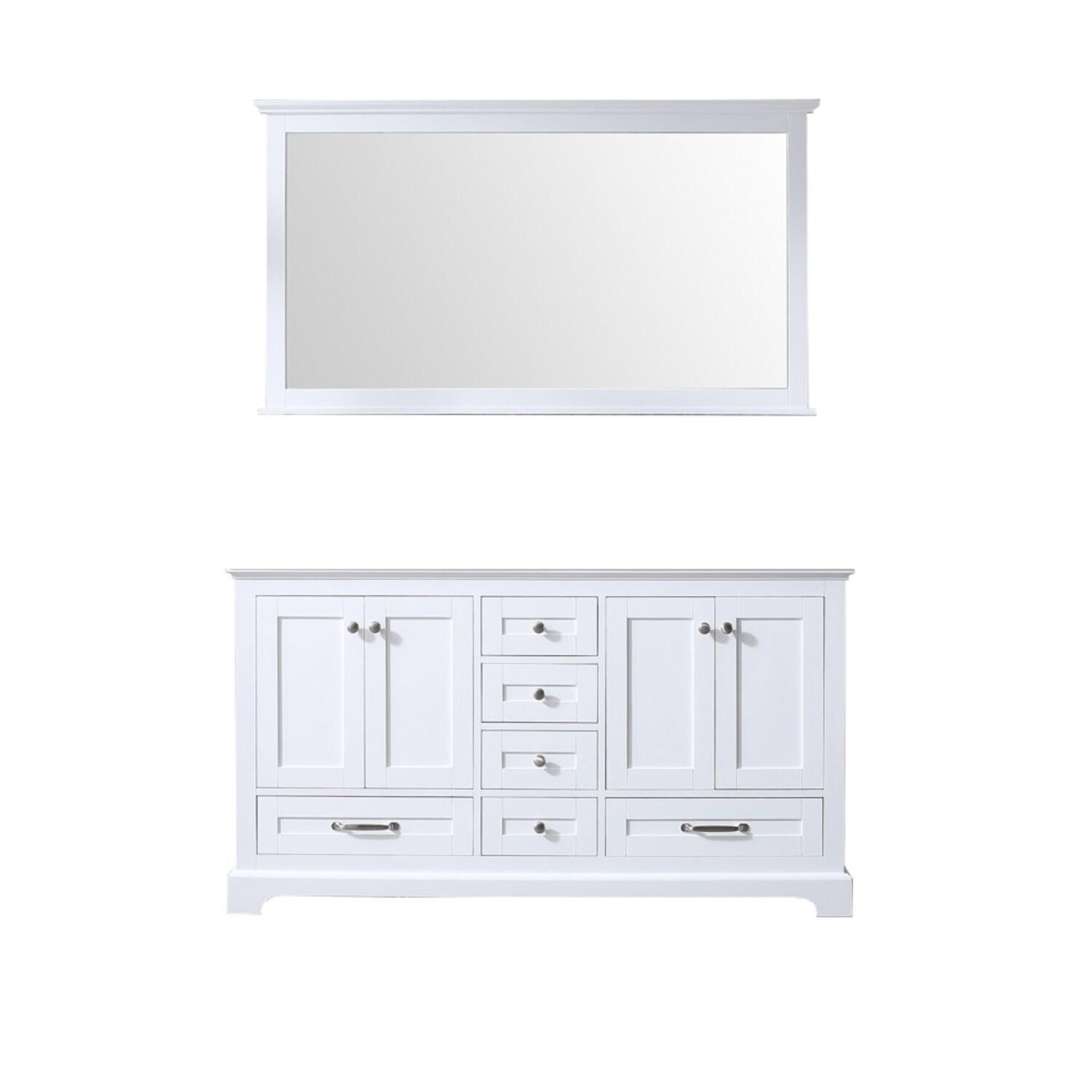 Lexora Home Dukes 60" Double Vanity with Mirror in White