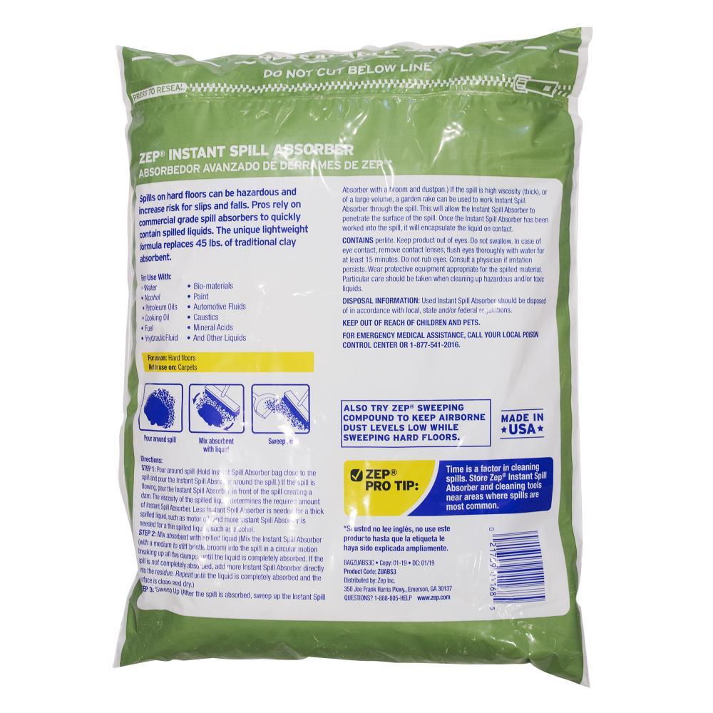 Zep Commercial Instant Spill Multipurpose Absorber 3lb/48 ounce bag, Absorbents,