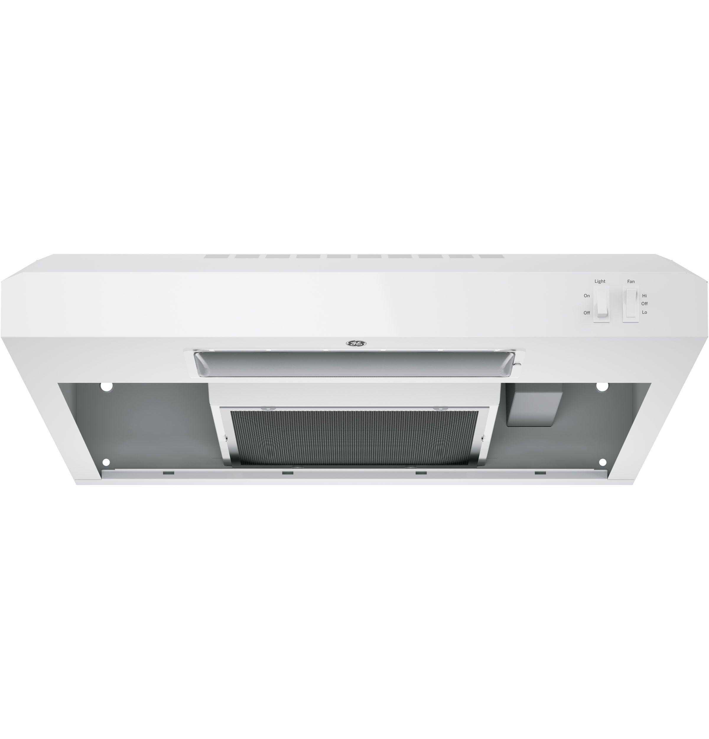 24-Inch White Convertible Under Cabinet Range Hood with Stainless Steel Filters