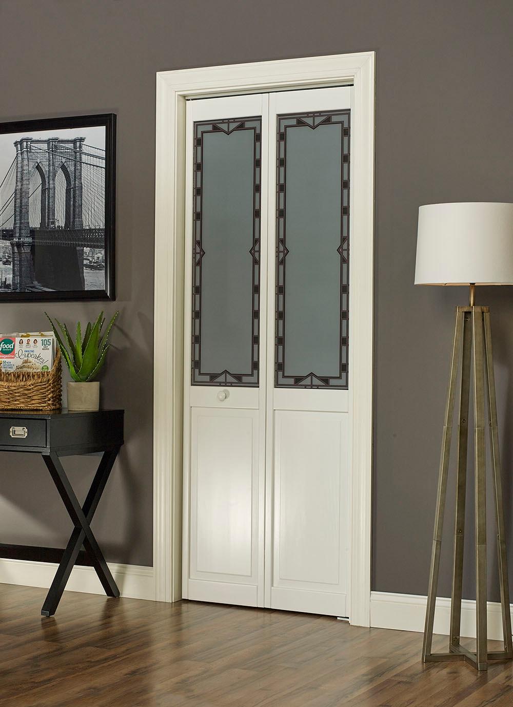 LTL Home Products 78.625'' Solid Wood Glass Unfinished Bi-Fold Door