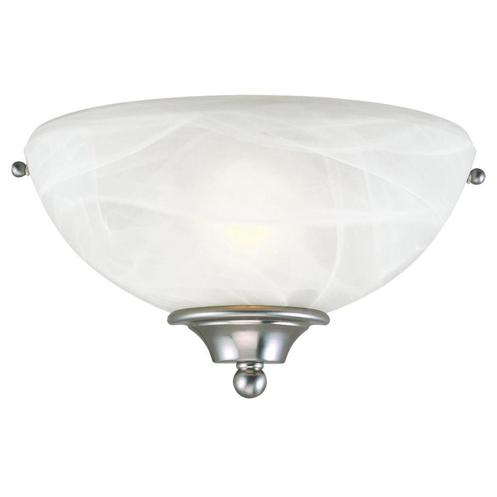 Design House 511584 Millbridge Traditional 1-Light Indoor Dimmable Wall Sconce with Alabaster Glass for Bathroom Hallway Foyer, Satin Nickel Finish