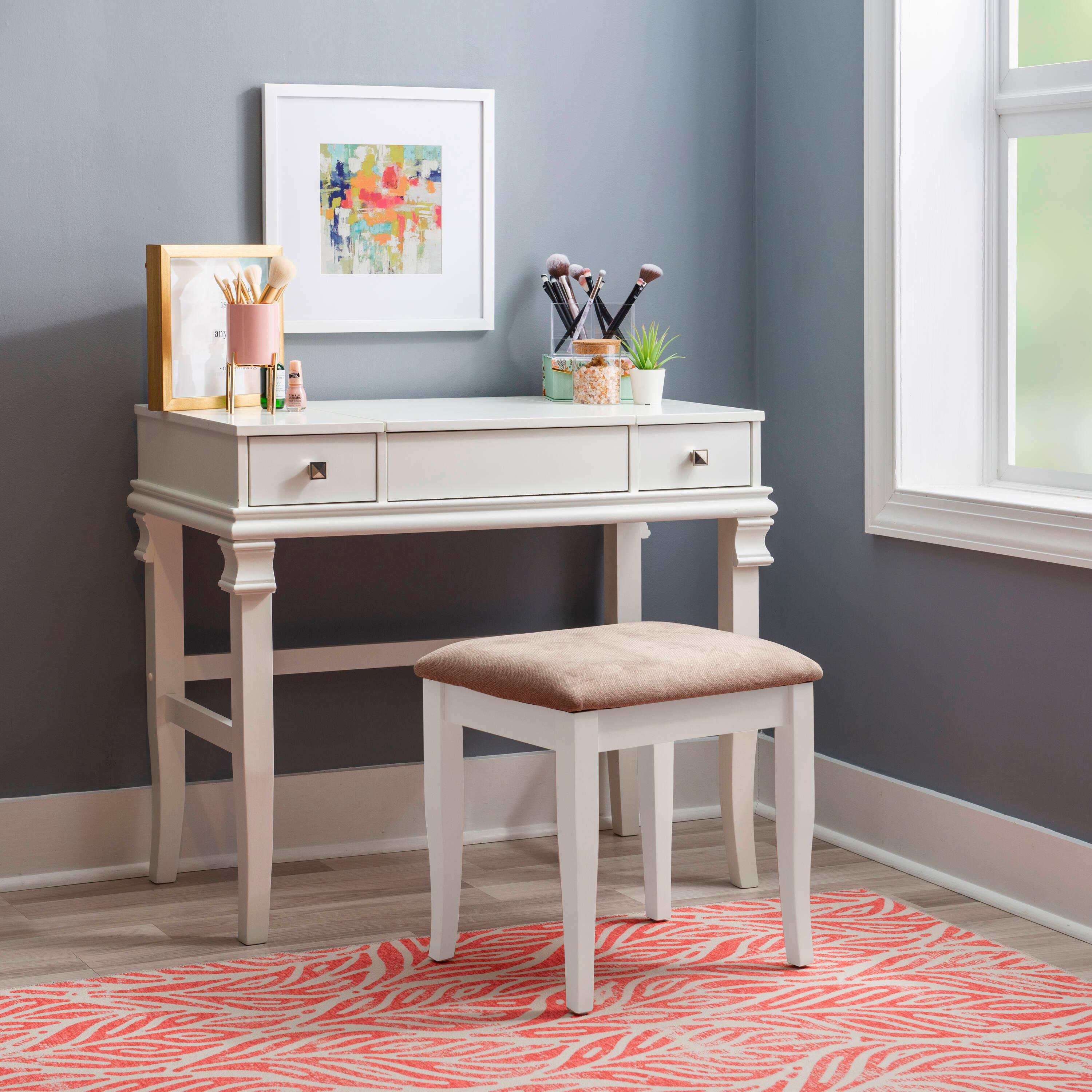 Linon Home Decor Linon Orhei White Vanity Set