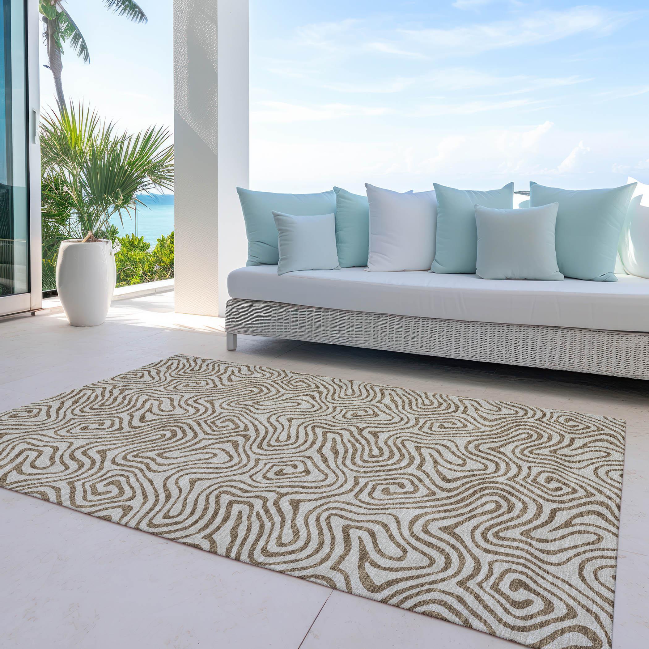 Machine Washable Indoor/Outdoor Chayden ACN1031 Beige Rug