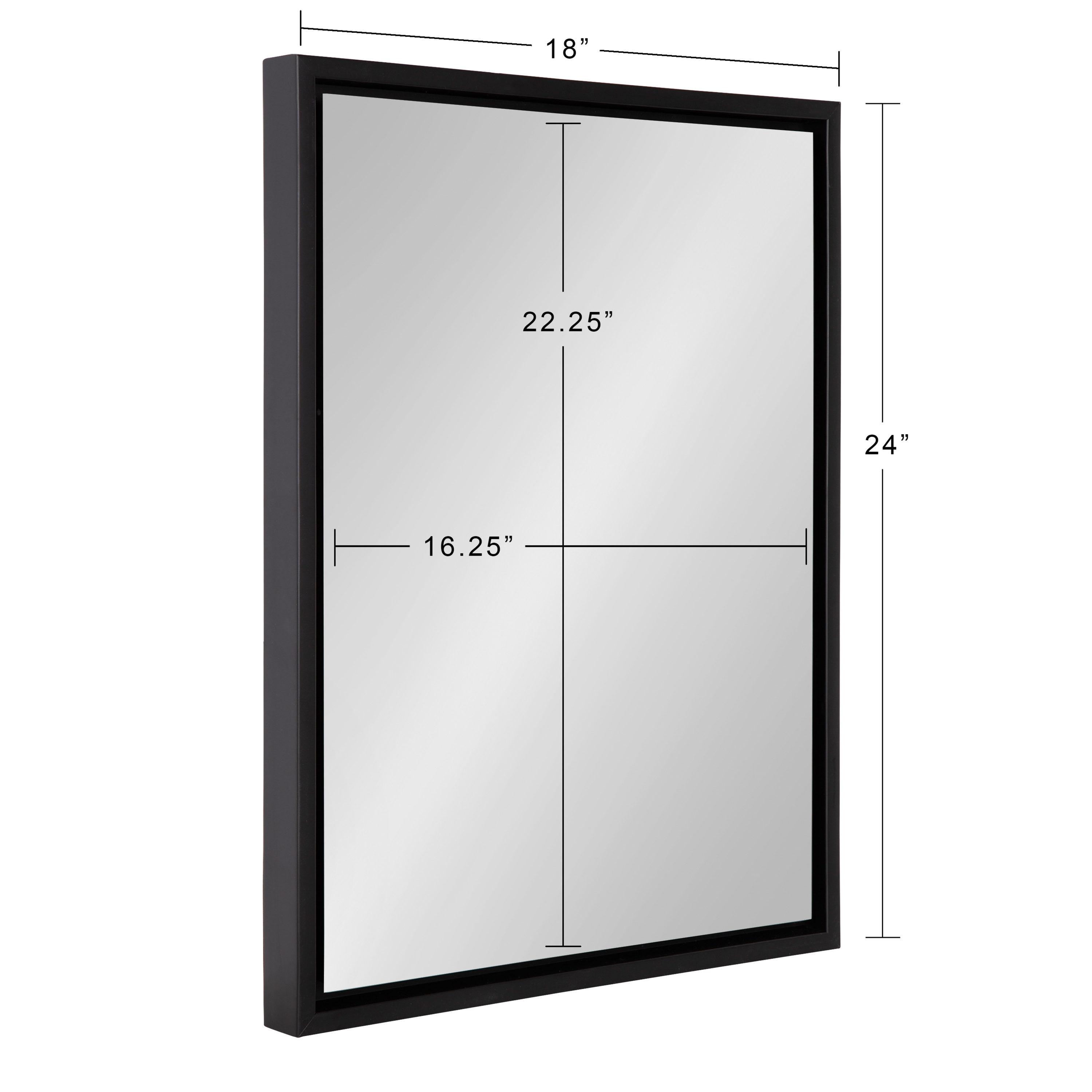 18" x 24" Evans Rectangle Wall Mirror Black - Kate & Laurel: Modern Vanity Decor, Wall Mount