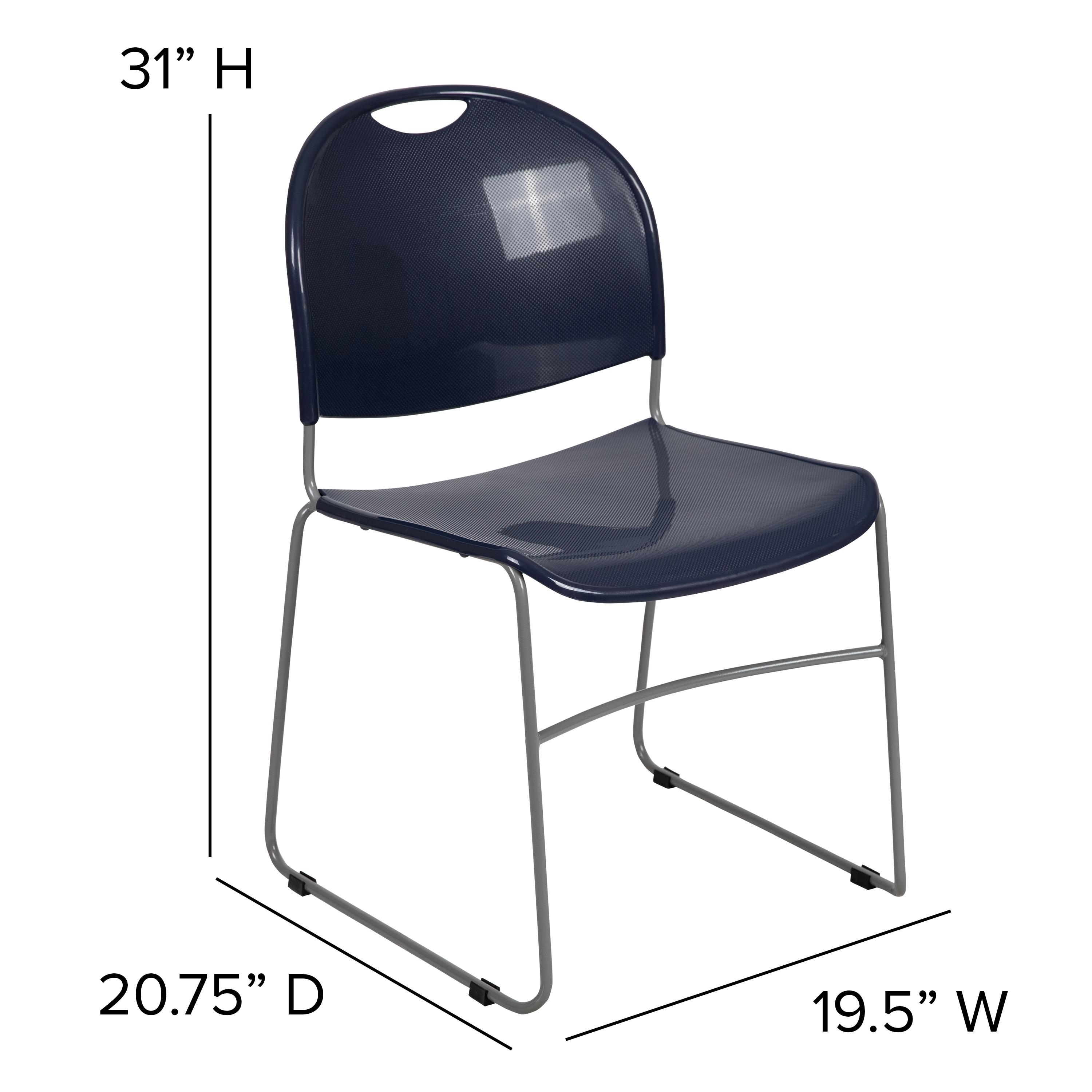 Gaea 880 lb. Capacity Ultra-Compact Stack Chair with Metal Frame (Set of 5)