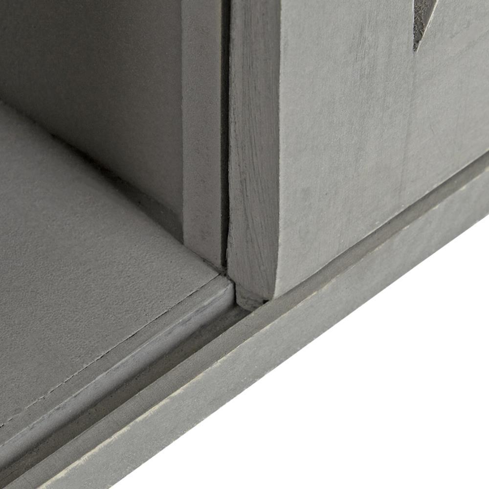Kate and Laurel Cates Farmhouse Cabinet Wall Organizer with Sliding Barn Door and 3 Knobs, 18 x 8 x 20, Gray, Shabby-Chic Farmhouse-Inspired Mail and Key Holder for Wall