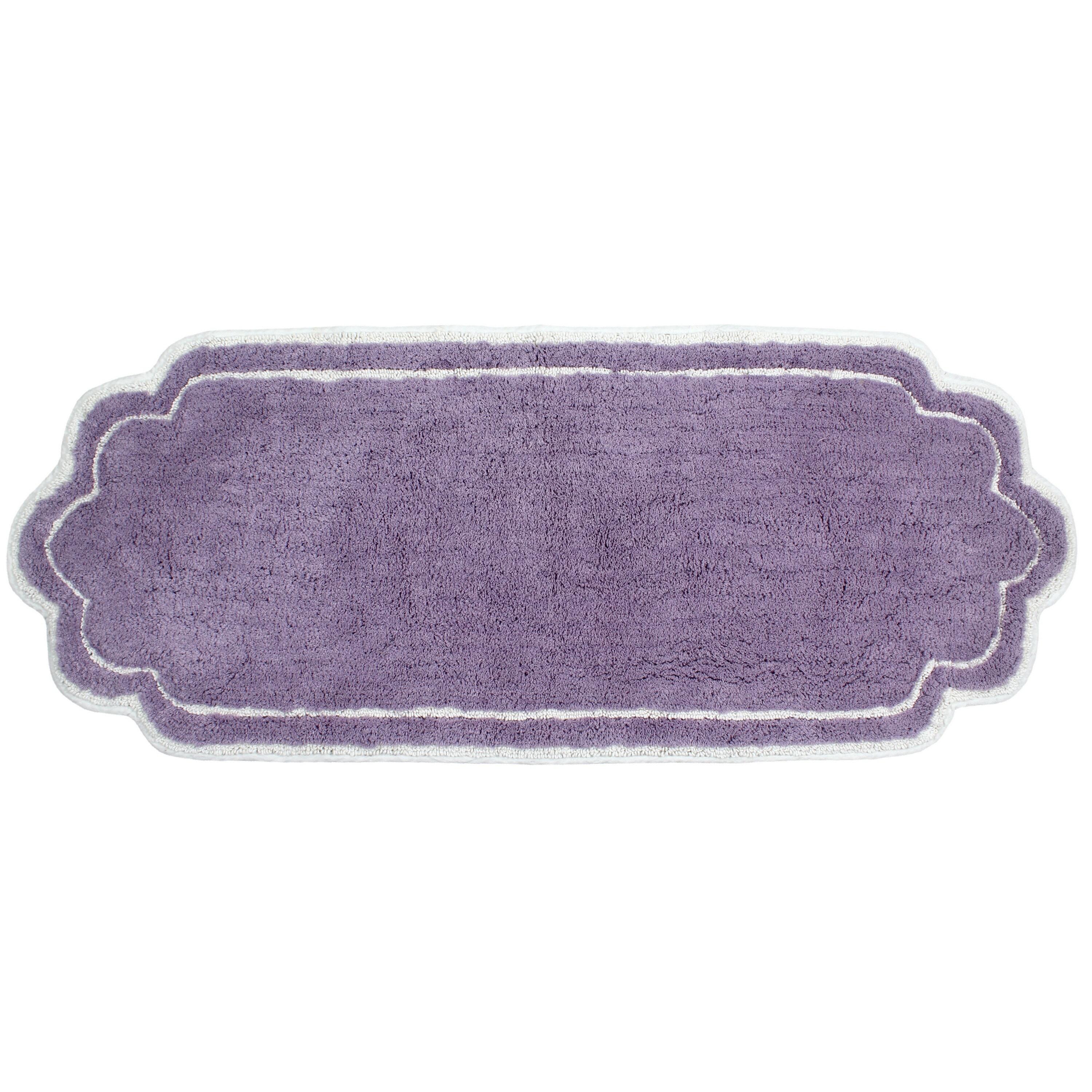 Home Weavers Allure Collection 100% Cotton Tufted Bathroom Rug, Soft and Absorbent Bath Rugs, Non-Slip Bath Carpet, Machine Wash Dry Bath Mats for Bathroom Floor, 21"x54" Runner, Purple