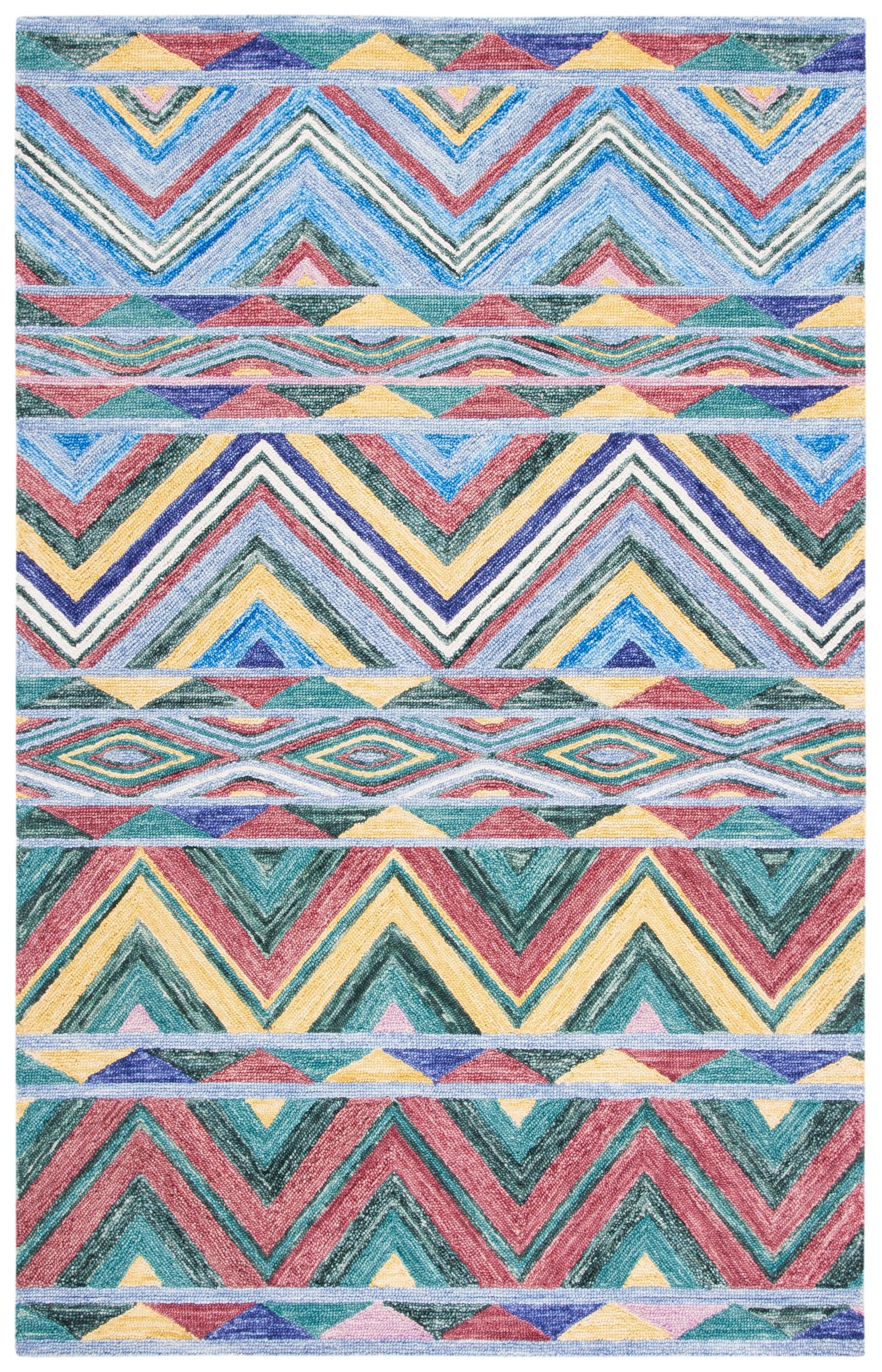 Metro MET251 Hand Tufted Area Rug - Red/Blue - 5'x8' - Safavieh..
