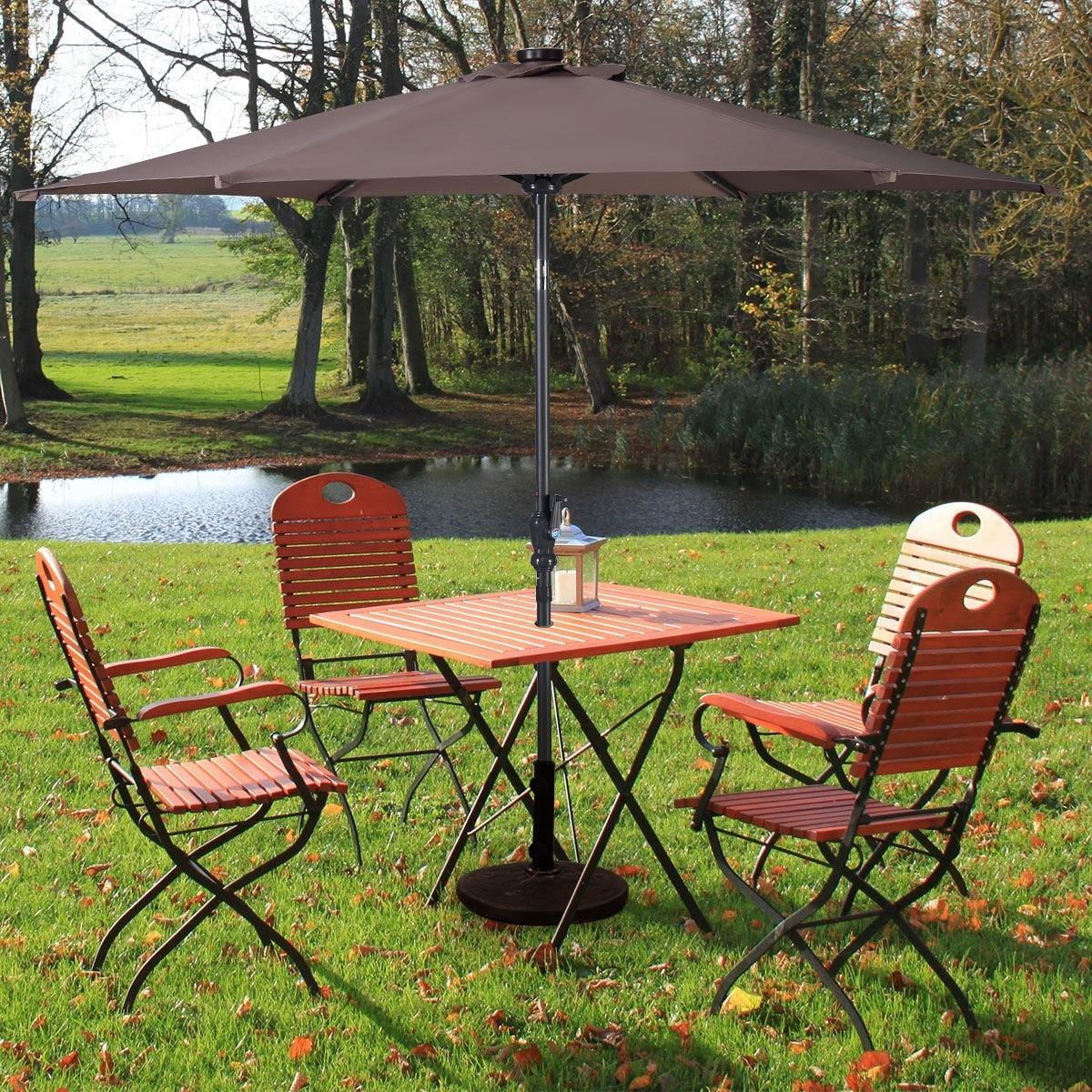 Arlmont & Co. Kyal 108'' Lighted Tilt Market Umbrella