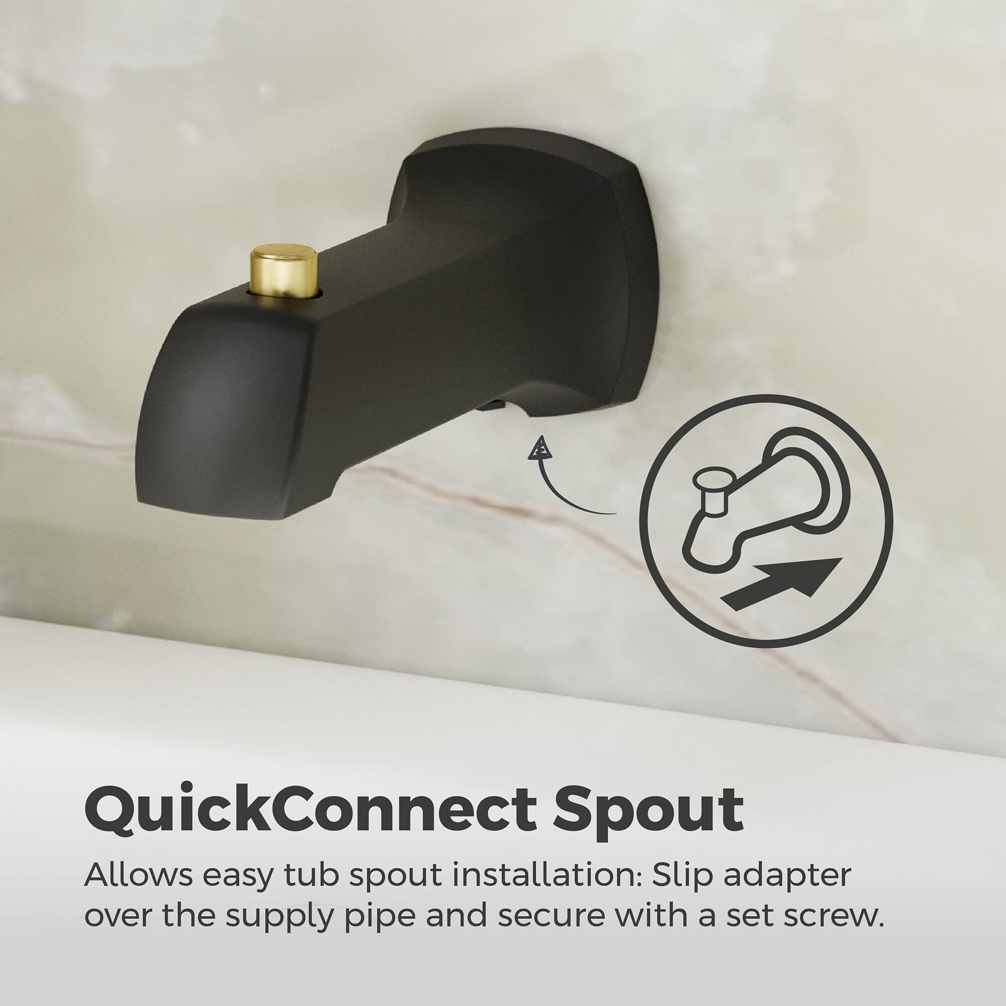 Vaneri Brushed Gold Square Wall Mounted Bathtub and Shower Faucet